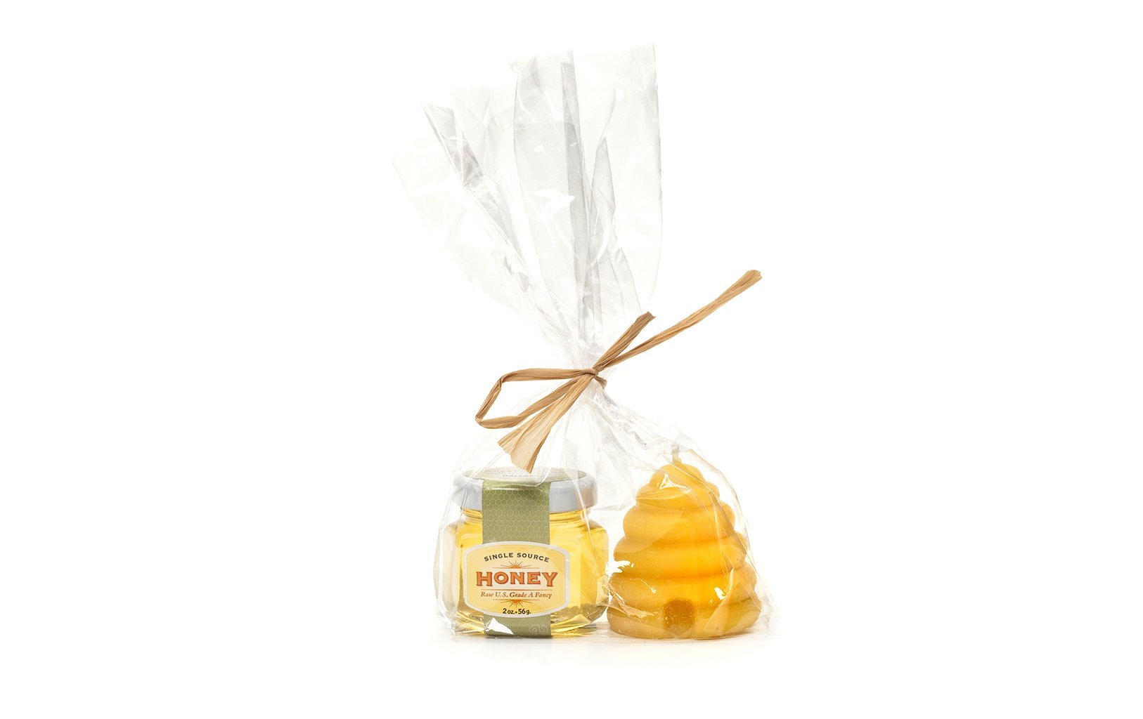 Beeswax Skep Votive Candle & Honey Sampler Gift