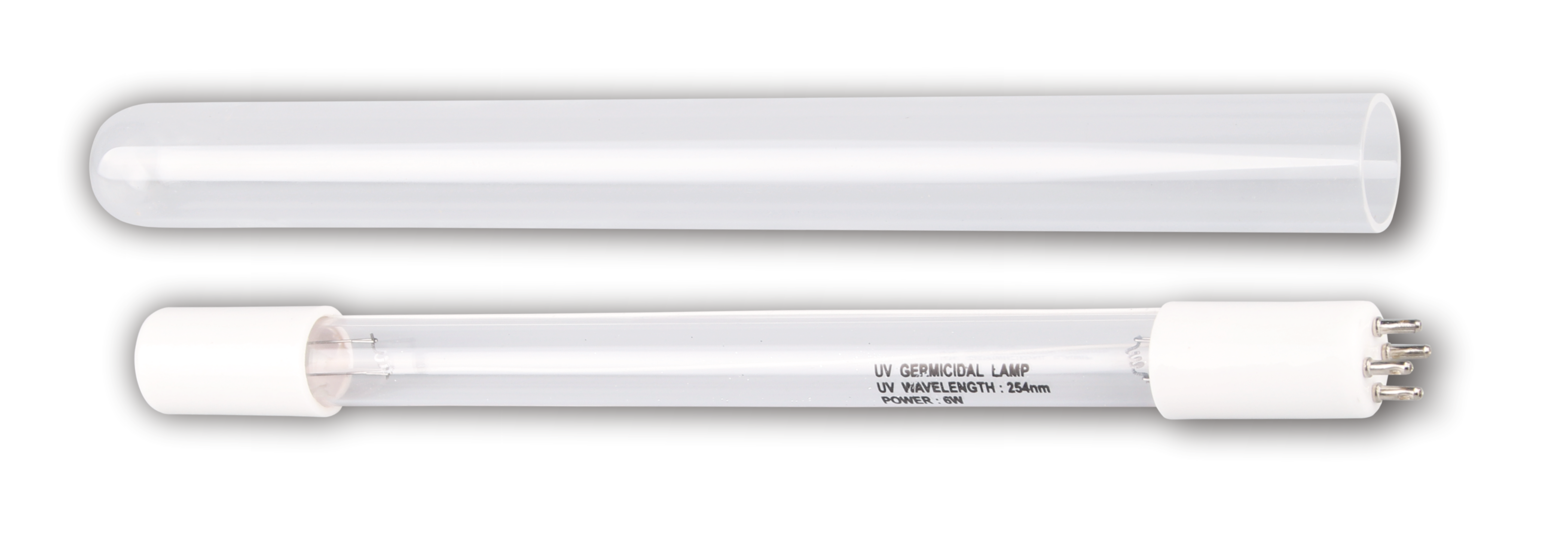 Bluonics (2pcs) 6W UV 4 Prong Replacement Bulb & Quartz Sleeve Tube for our Water Purifier Ultraviolet Light System