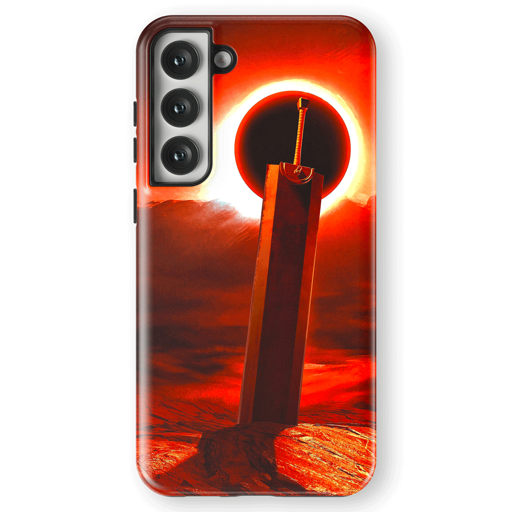 Berserk Demon Mark Tempered Glass Tough Soft Silicone Samsung Case