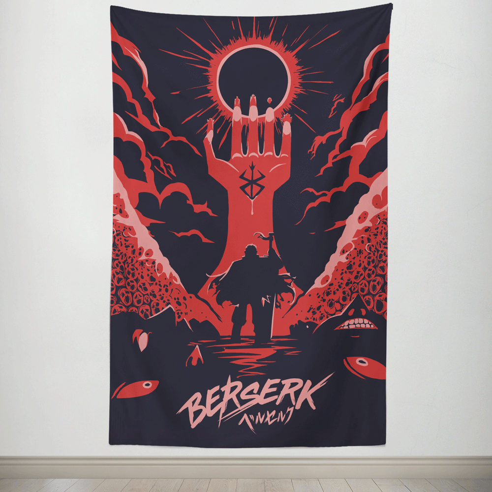 Berserk Back Silhouette Guts Tapestry