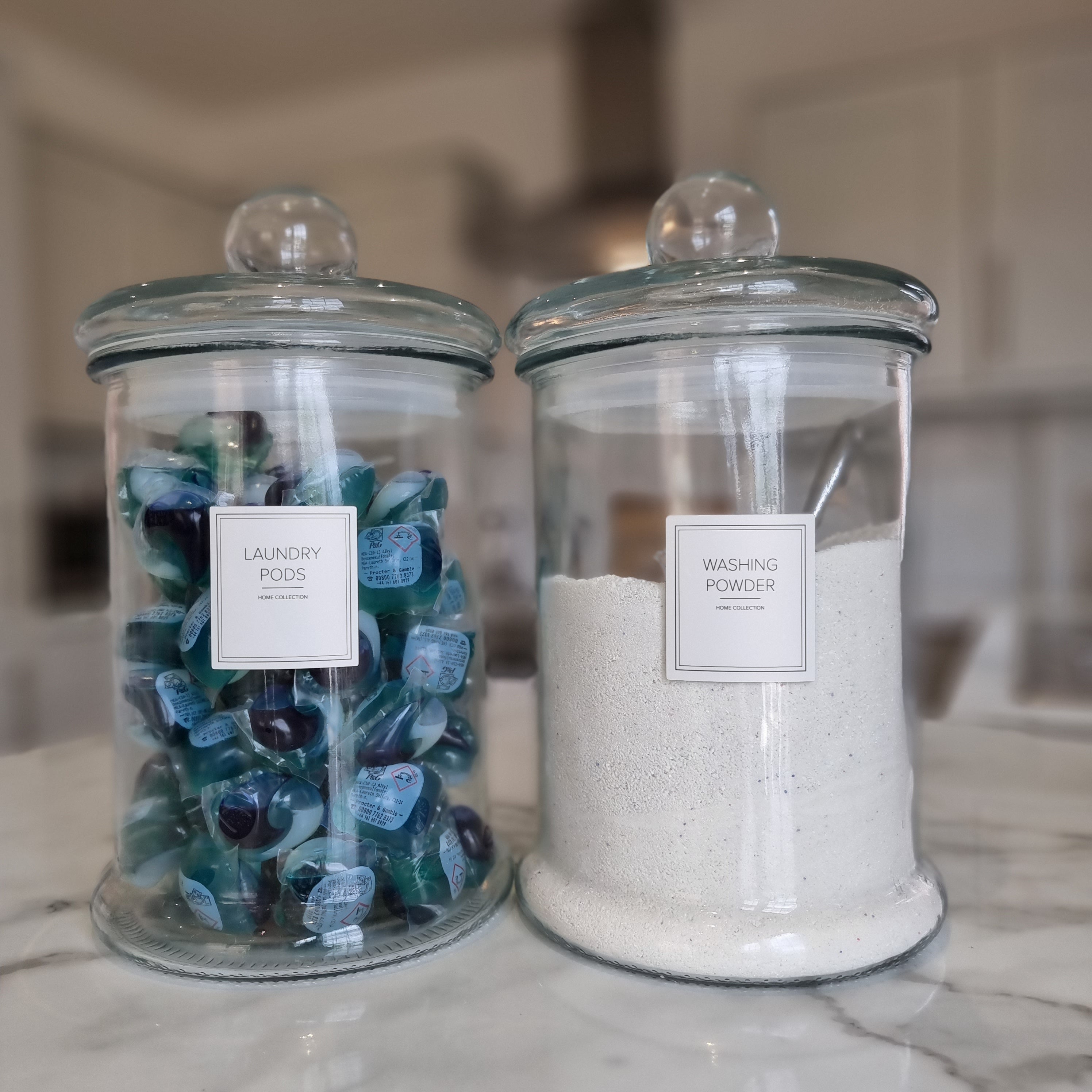 Large 5 Litre Round Glass Storage Jar with Minimal Label