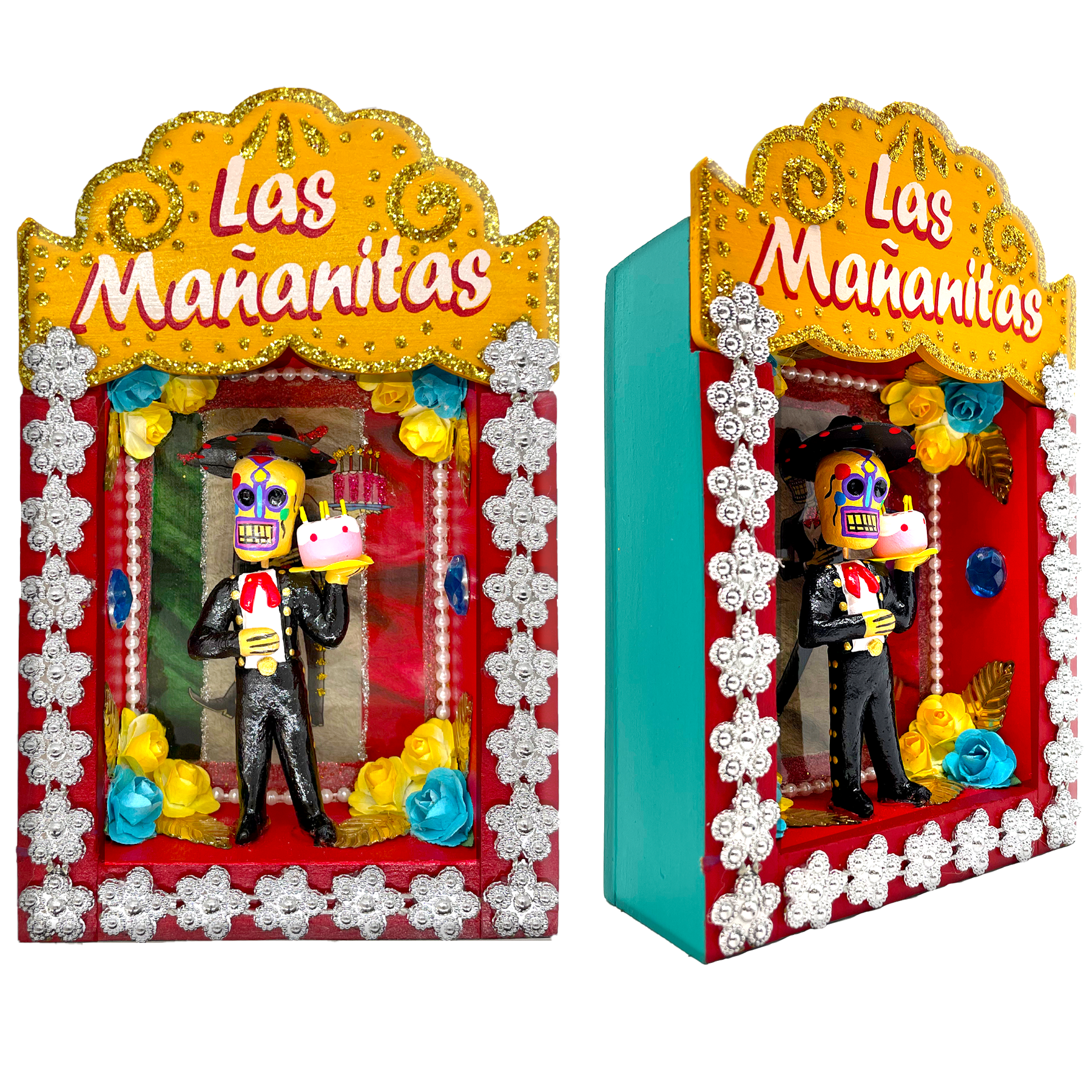 Handmade Deluxe Shadow Box Nicho - Las Mañanitas - Mariachi Los Muertos Series