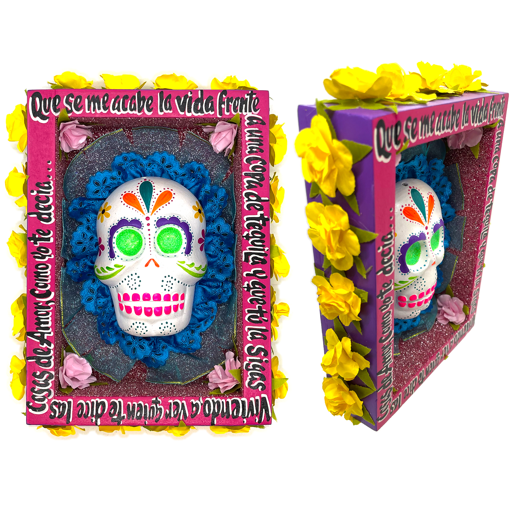 Handmade Deluxe Shadow Box Nicho - Calavera