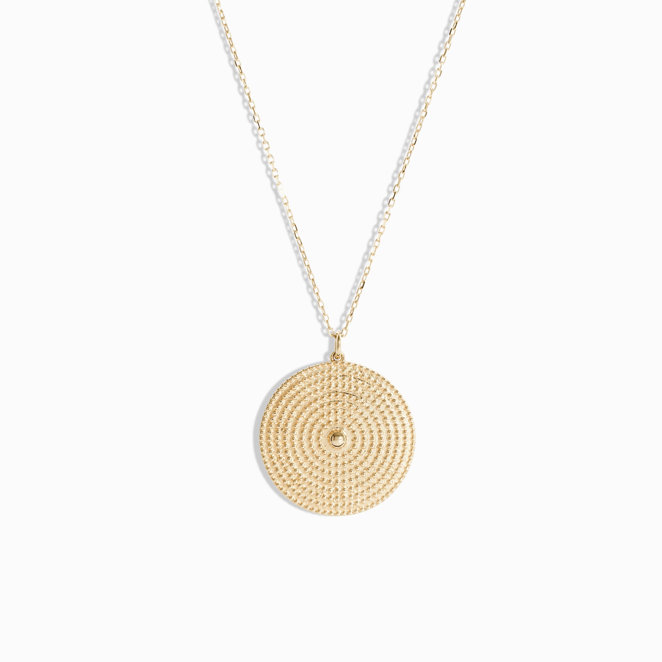 Beaded Circle Necklace / 9K and 18K Solid Gold