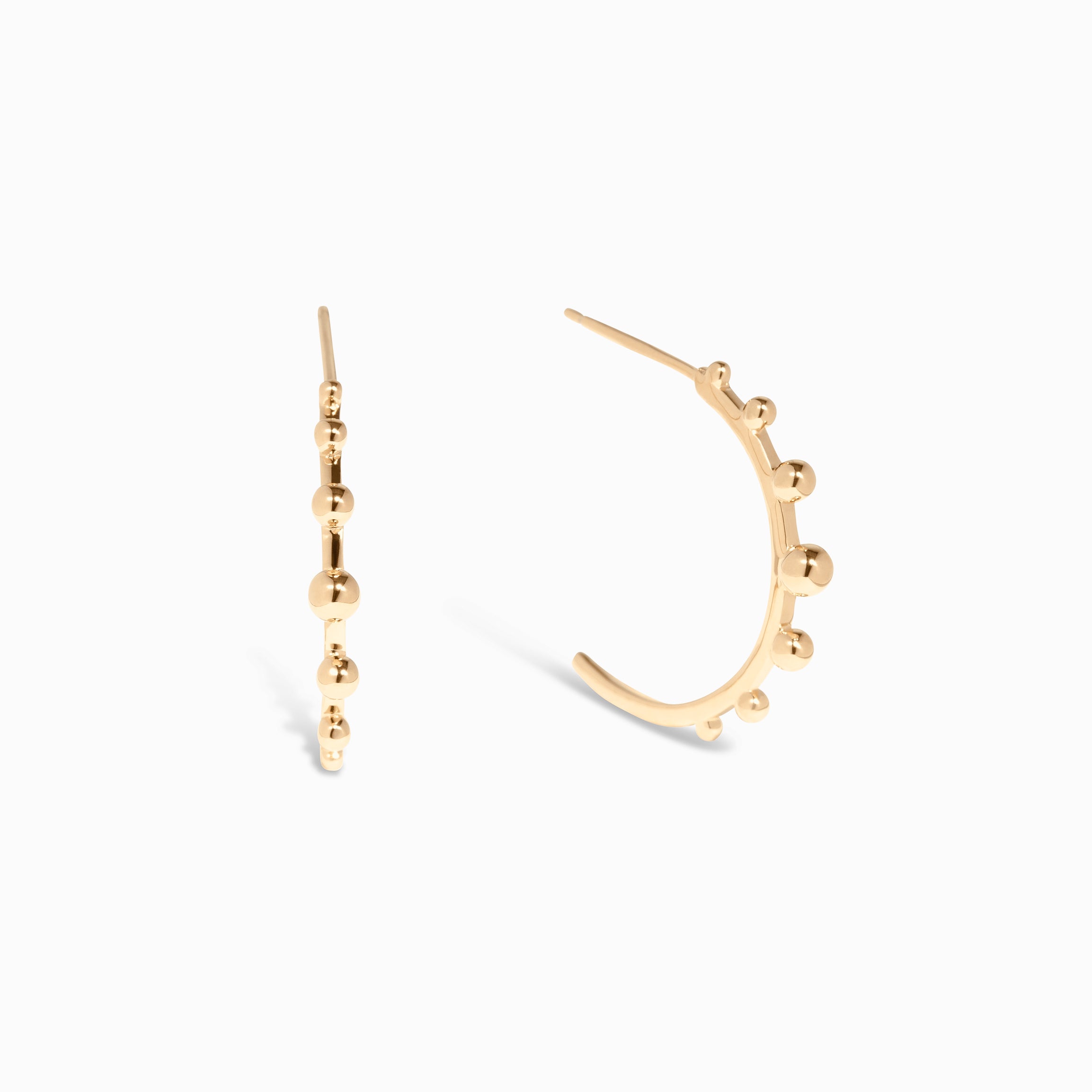 Beaded Half Hoop Earrings / Vermeil
