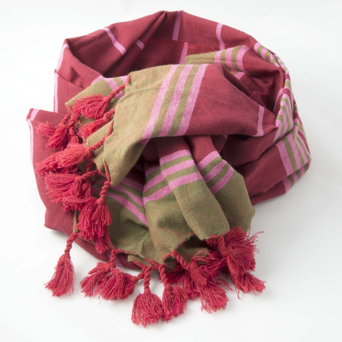 Bedu Hammam Towel Red/Green