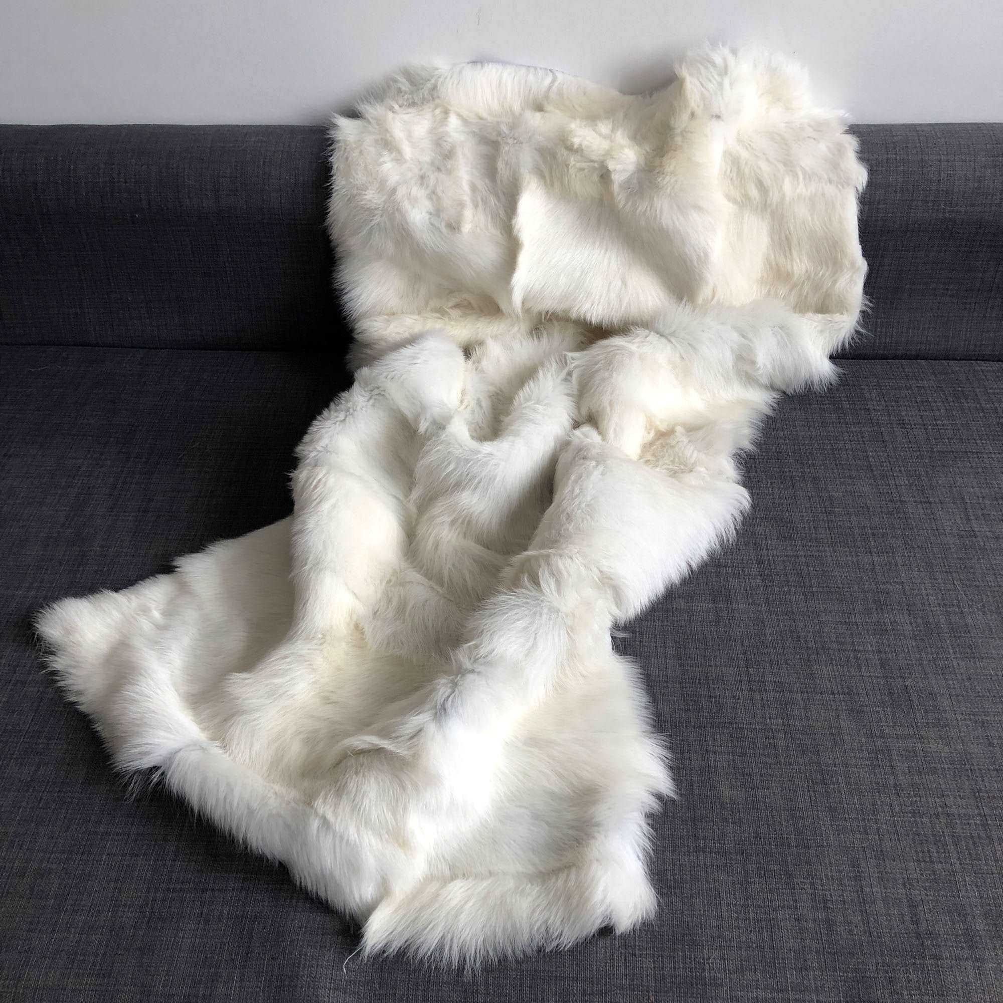 Black Label Tuscan Shearling Throw / Rug 60cm x 120cm | Clotted Cream