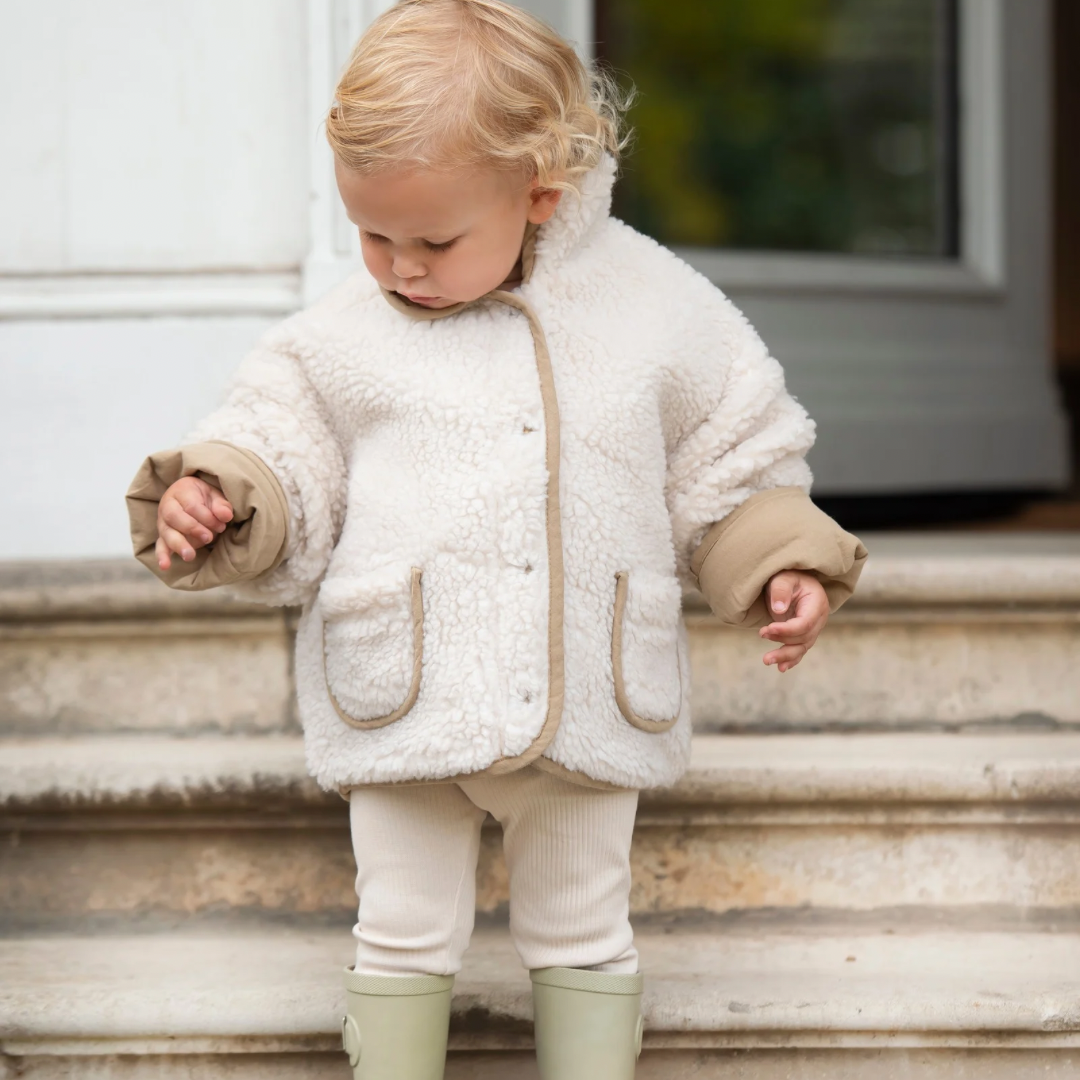 Reversible Teddy Coat - Tan