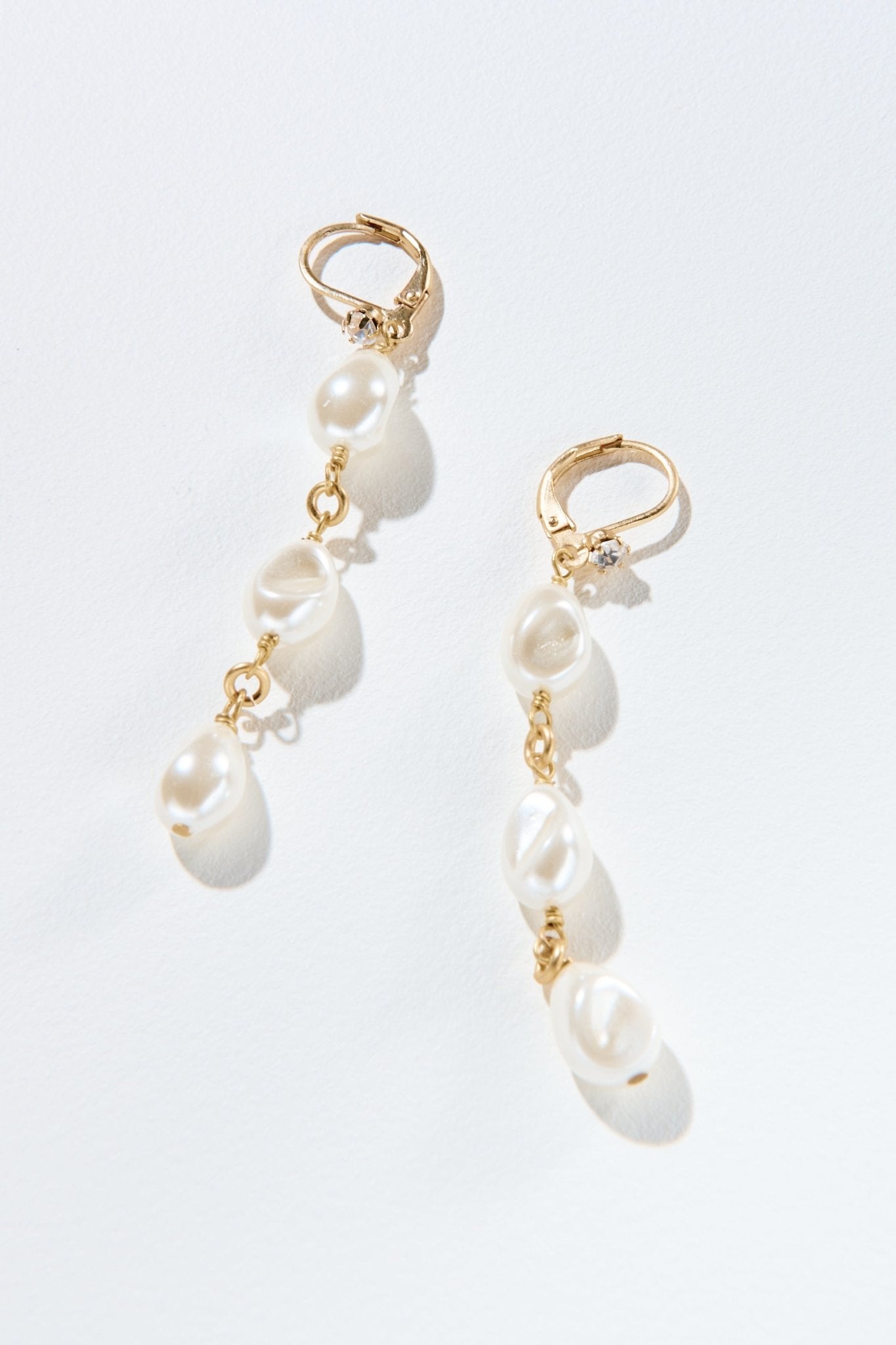 2.5" Petite Cream Baroque Pearl Drop Earring