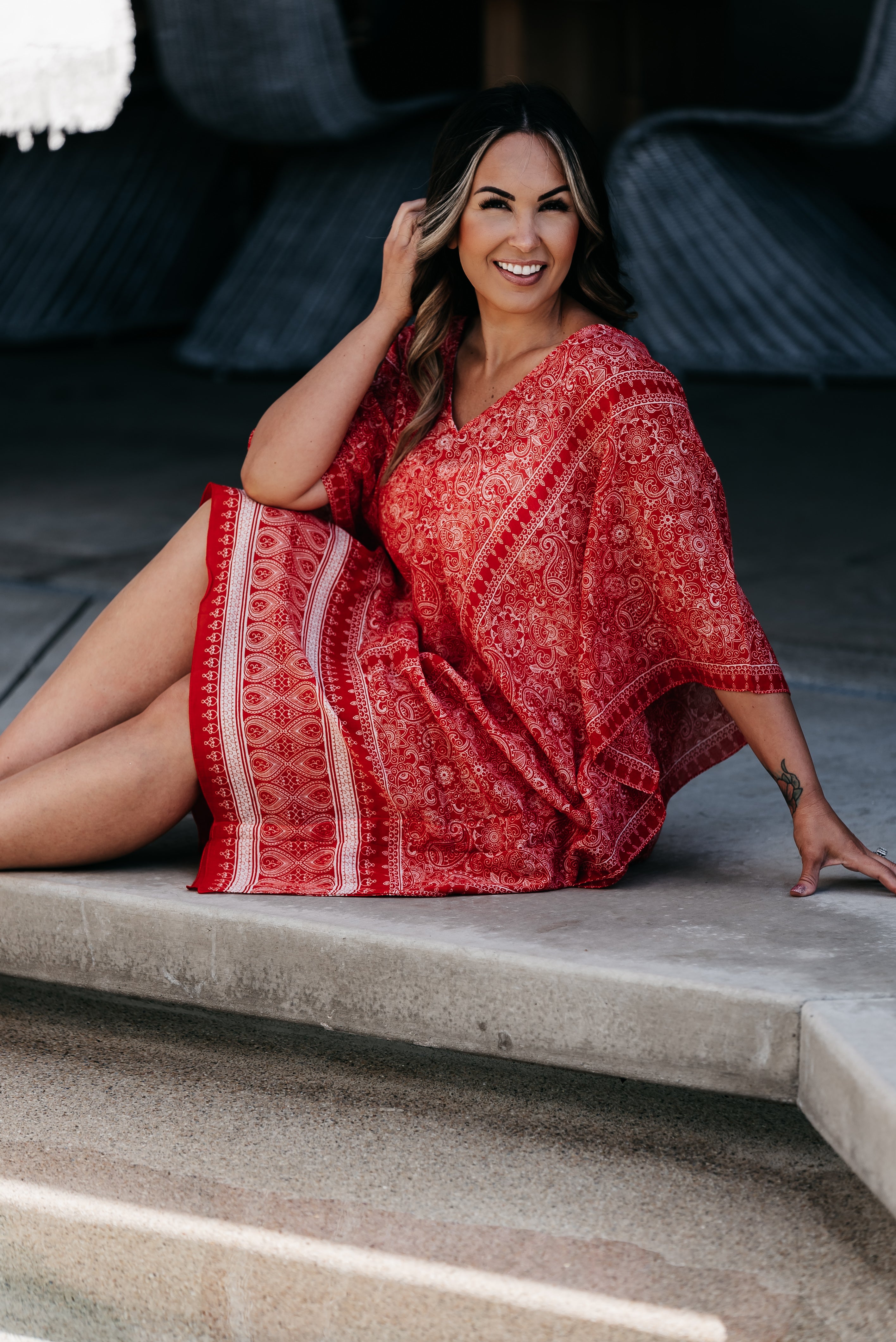 Bandana Caftan Red