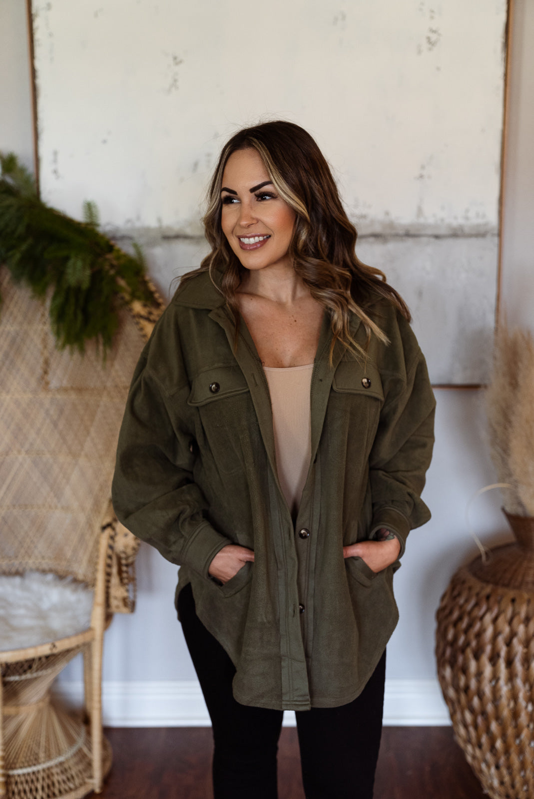 Baby Blues Fleece Jacket Olive
