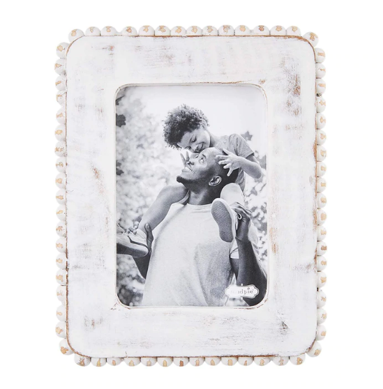 4X6 White Beaded Wood Frame