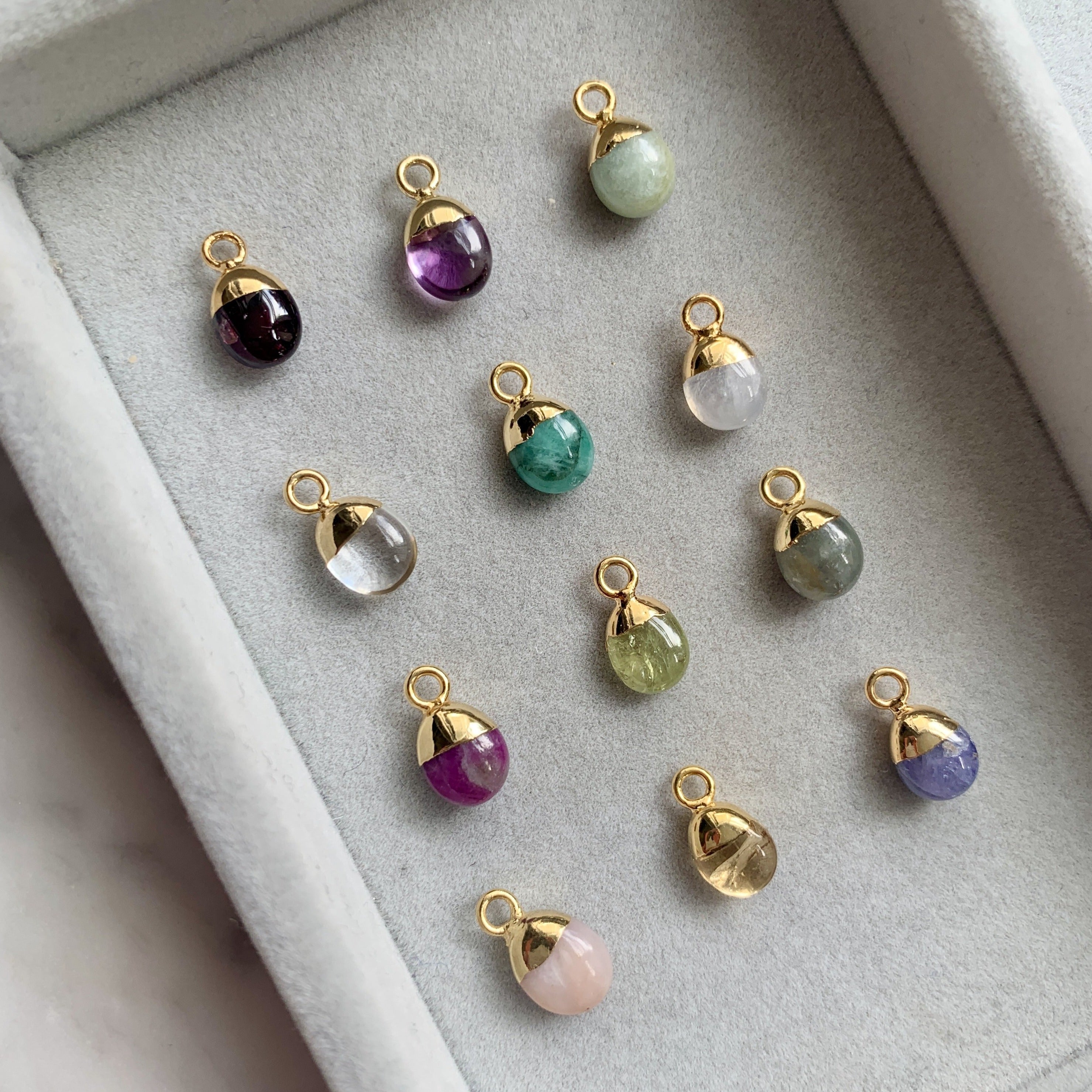 Additional Stone | Tiny Tumbled Birthstone (Gold Plated)