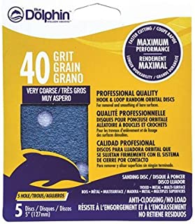 # 40 GRIT X 5 in  SANDING DISC, , 5-PACK, MULTI-HOLE