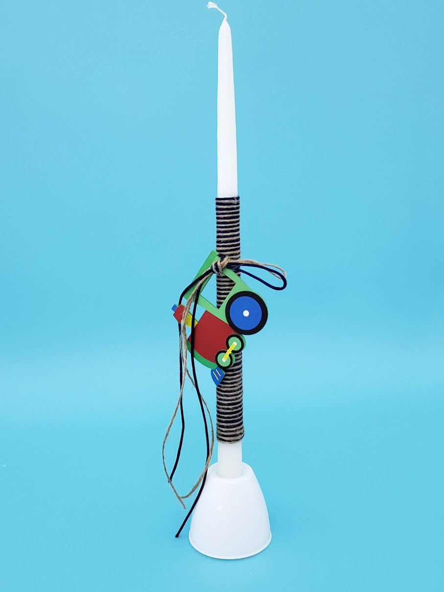 15" Easter Lambatha Candle - Train or Firetruck