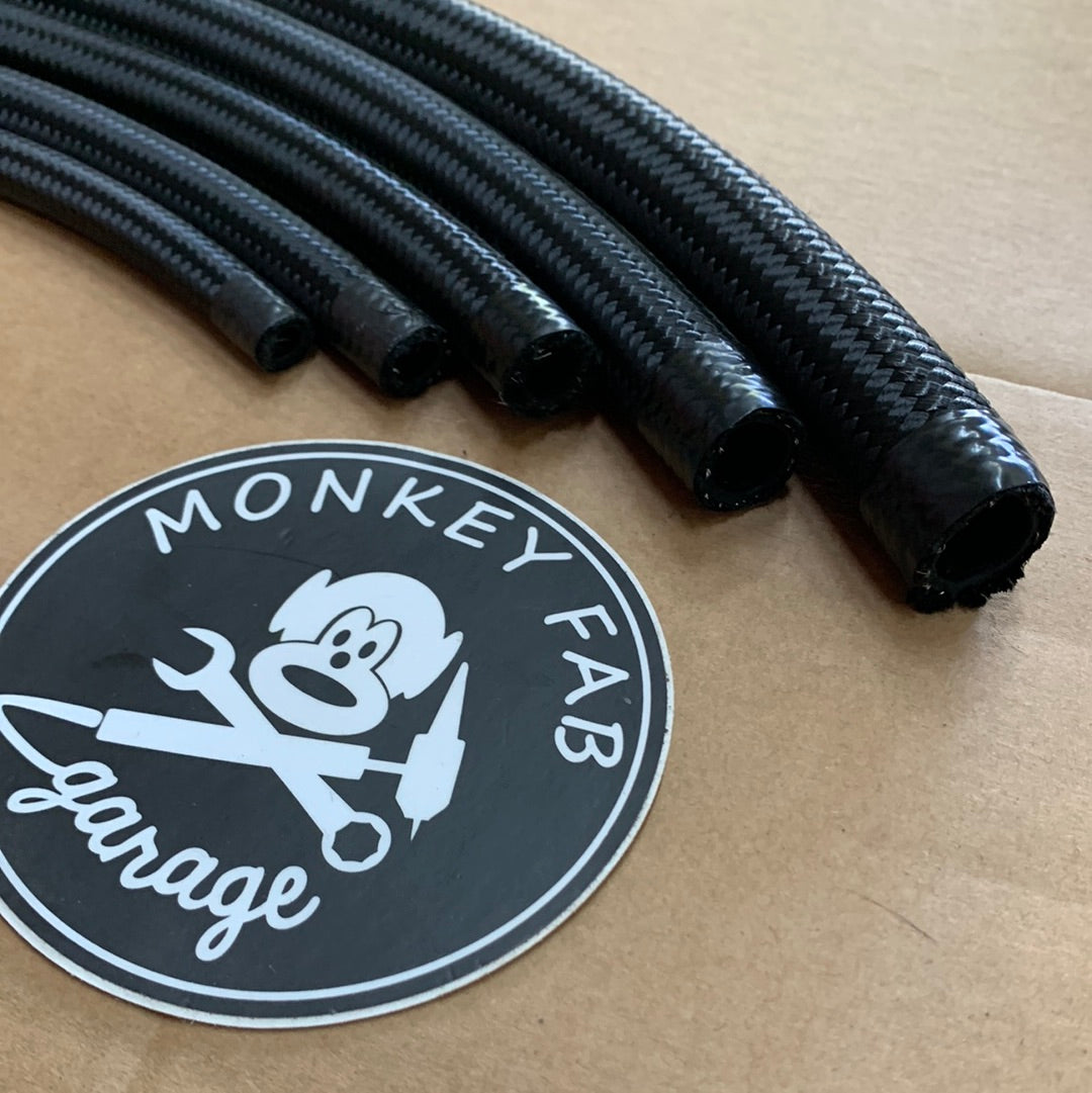 AN Hose, Braided Steel Black Nylon (by the foot)