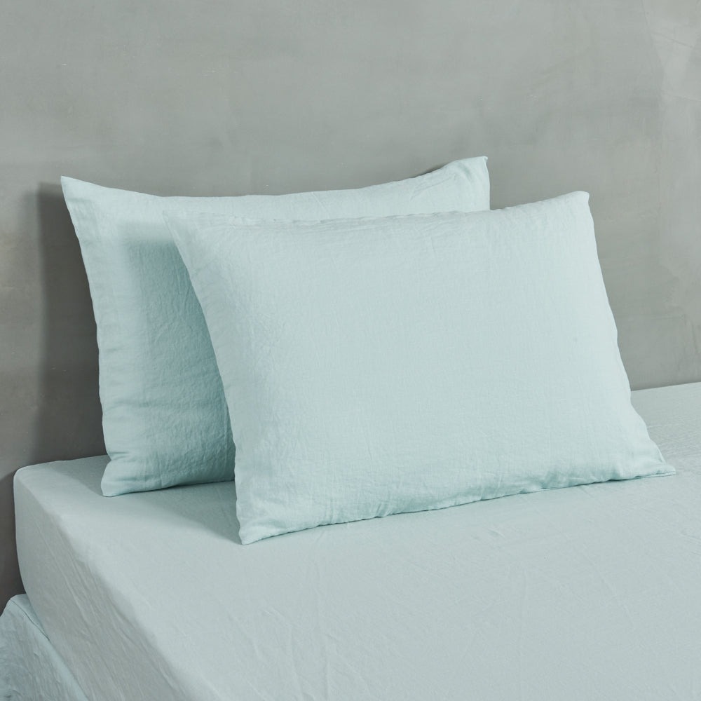 Housewife Linen Pillowcases Pair Icy Blue