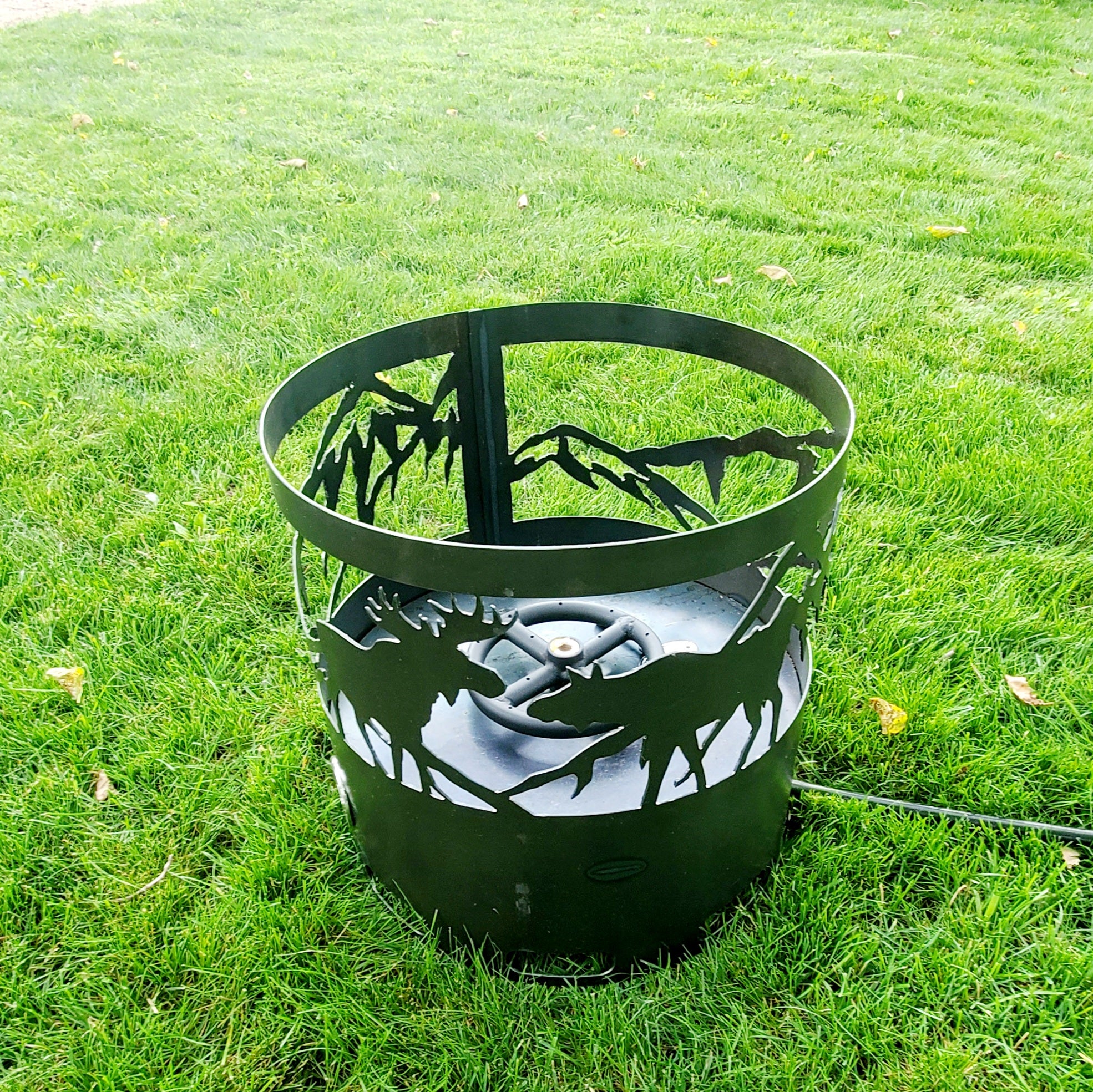 Moose in the Rockies Propane Fire Pit