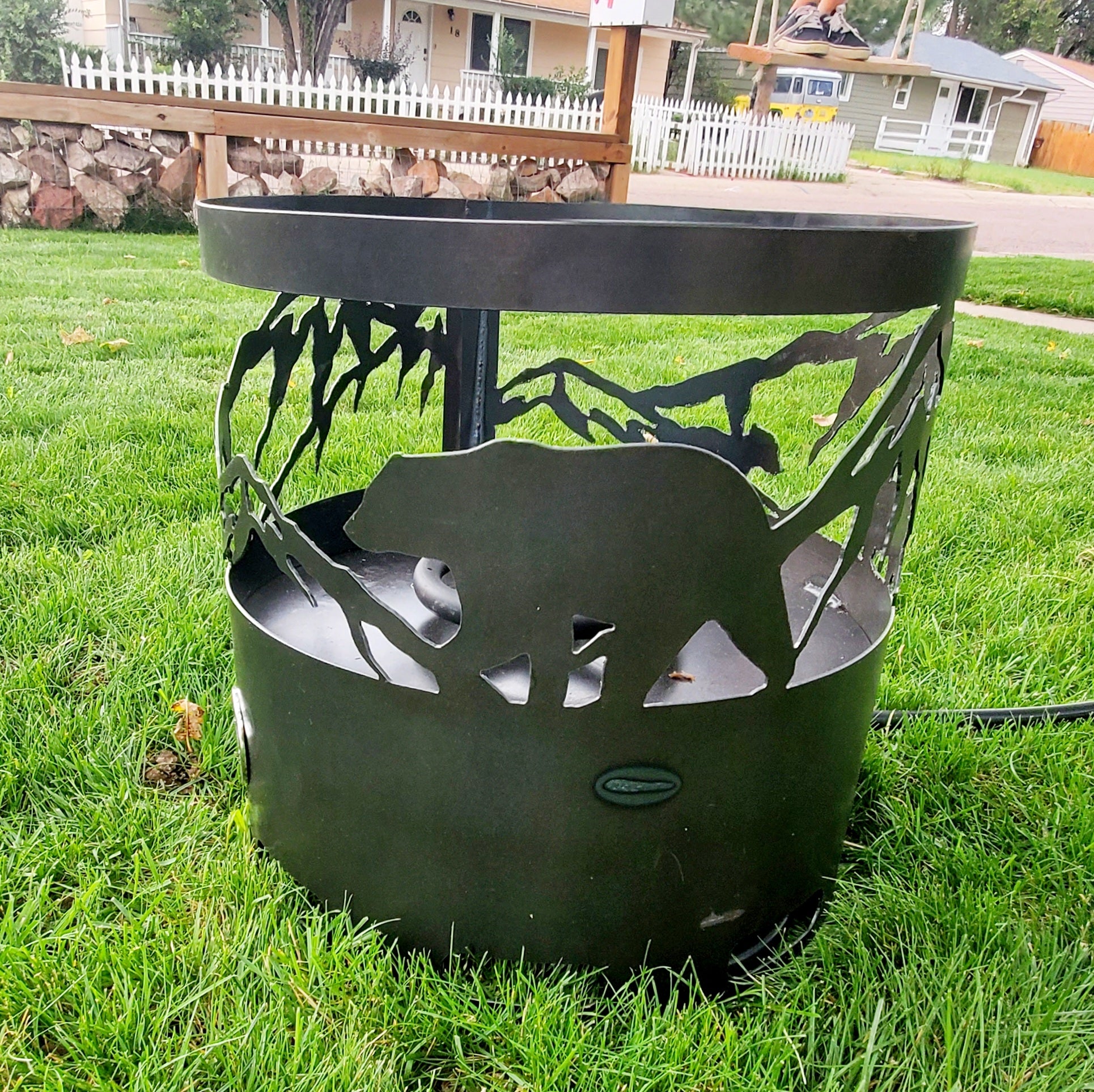 14in Bear in the Rockies Propane Fire Pit