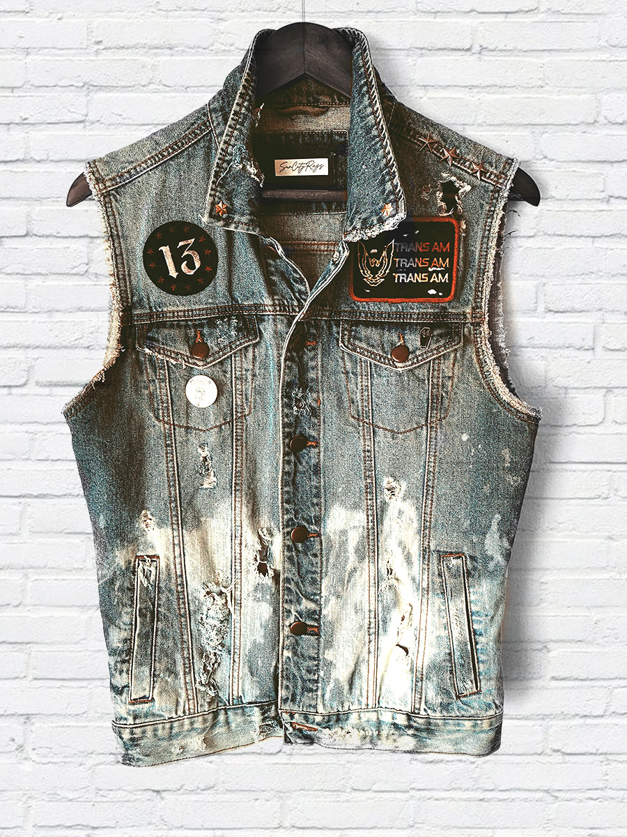 "Devil Made Me Do It" - Denim Vest