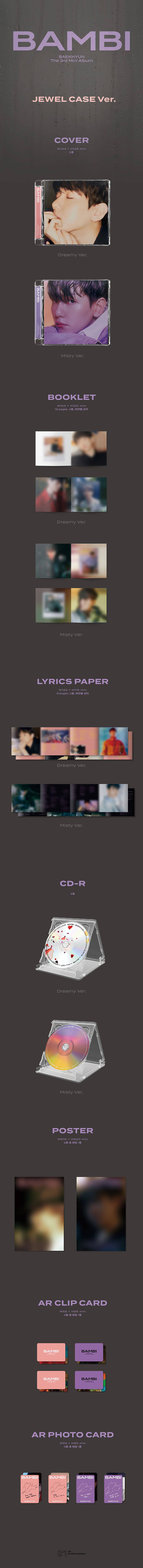 BAEK HYUN (EXO) - Mini Album Vol. 3 - BAMBI Jewel Case DAMAGE
