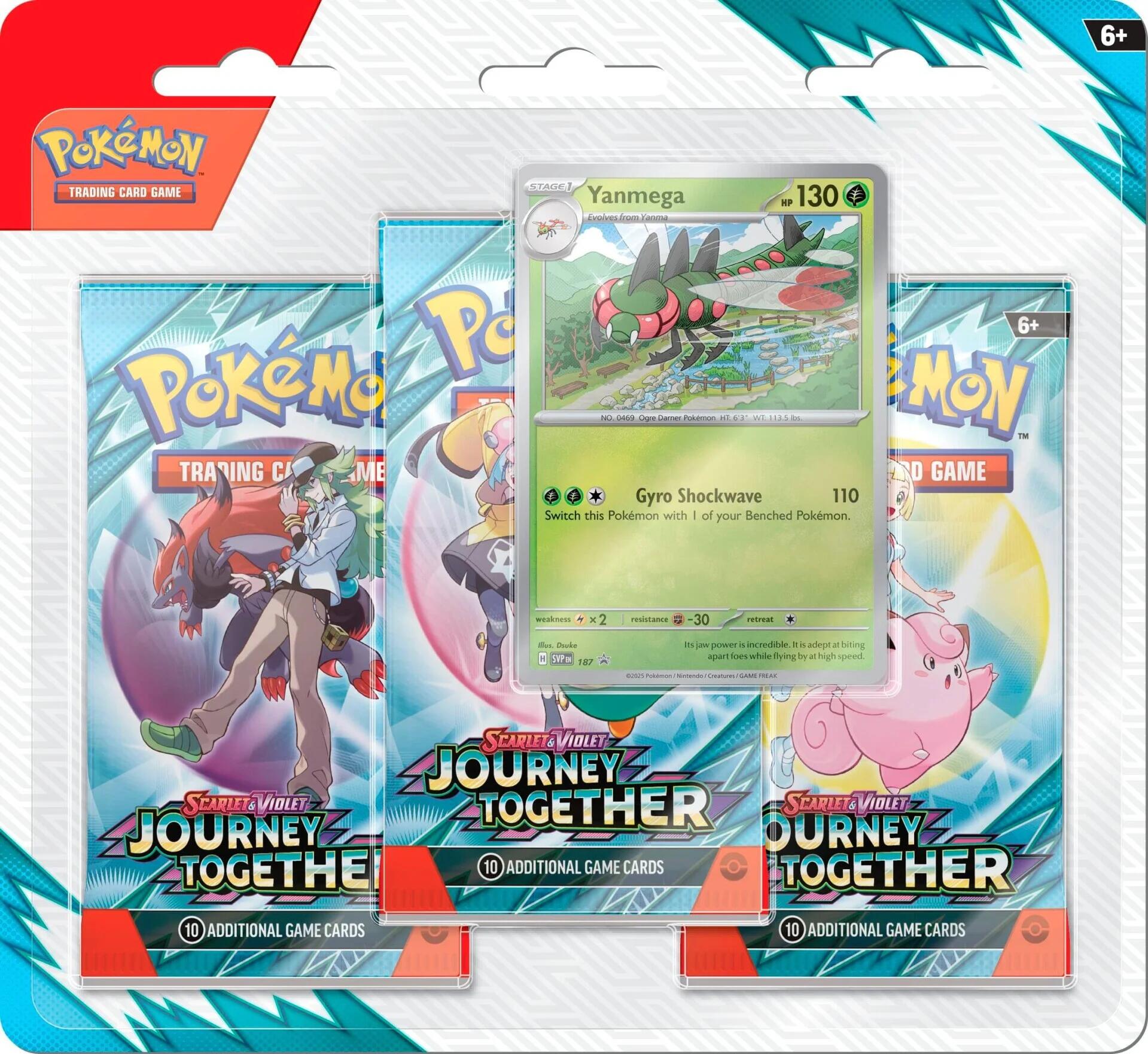 (LIMIT 1) Scarlet & Violet: Journey Together - 3 Pack Blister (Yanmega)