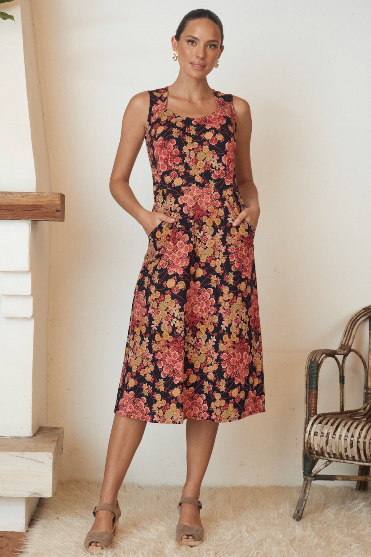 Bianca Midi Dress - Autumn Blossom