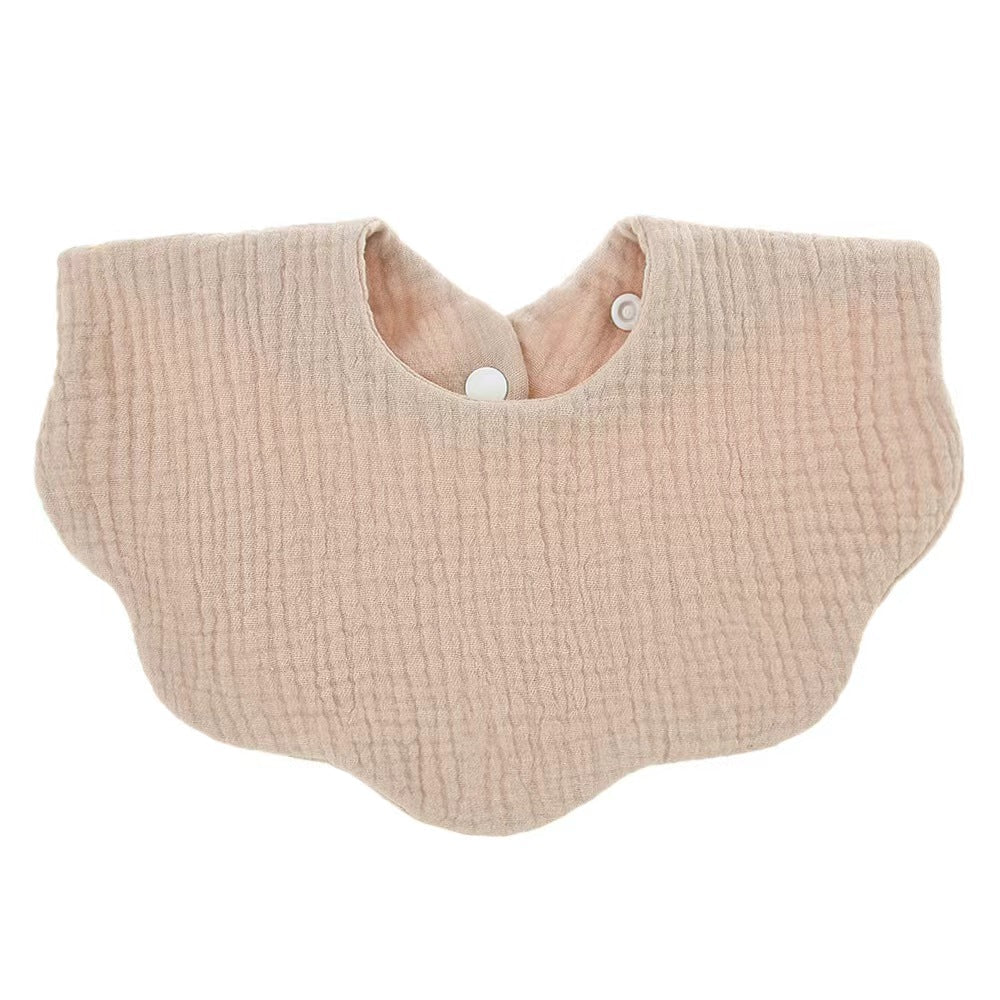 Baby Muslin Cotton Scalloped Bib - Candy