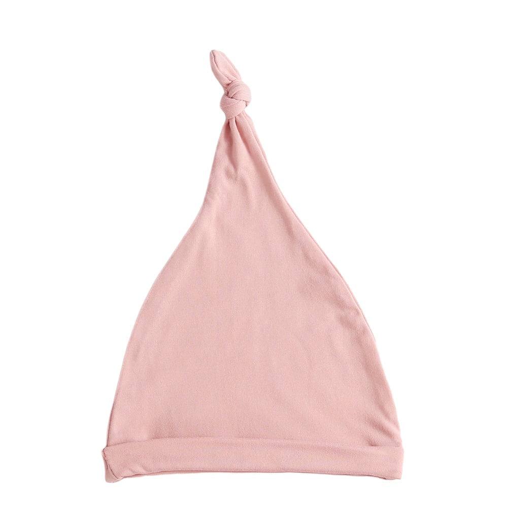 Baby Jersey Topknot Beanie - Dusty Pink