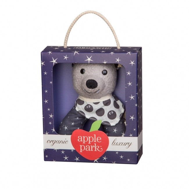 Apple Park Organic Baby Patterned Rattle - Bat
