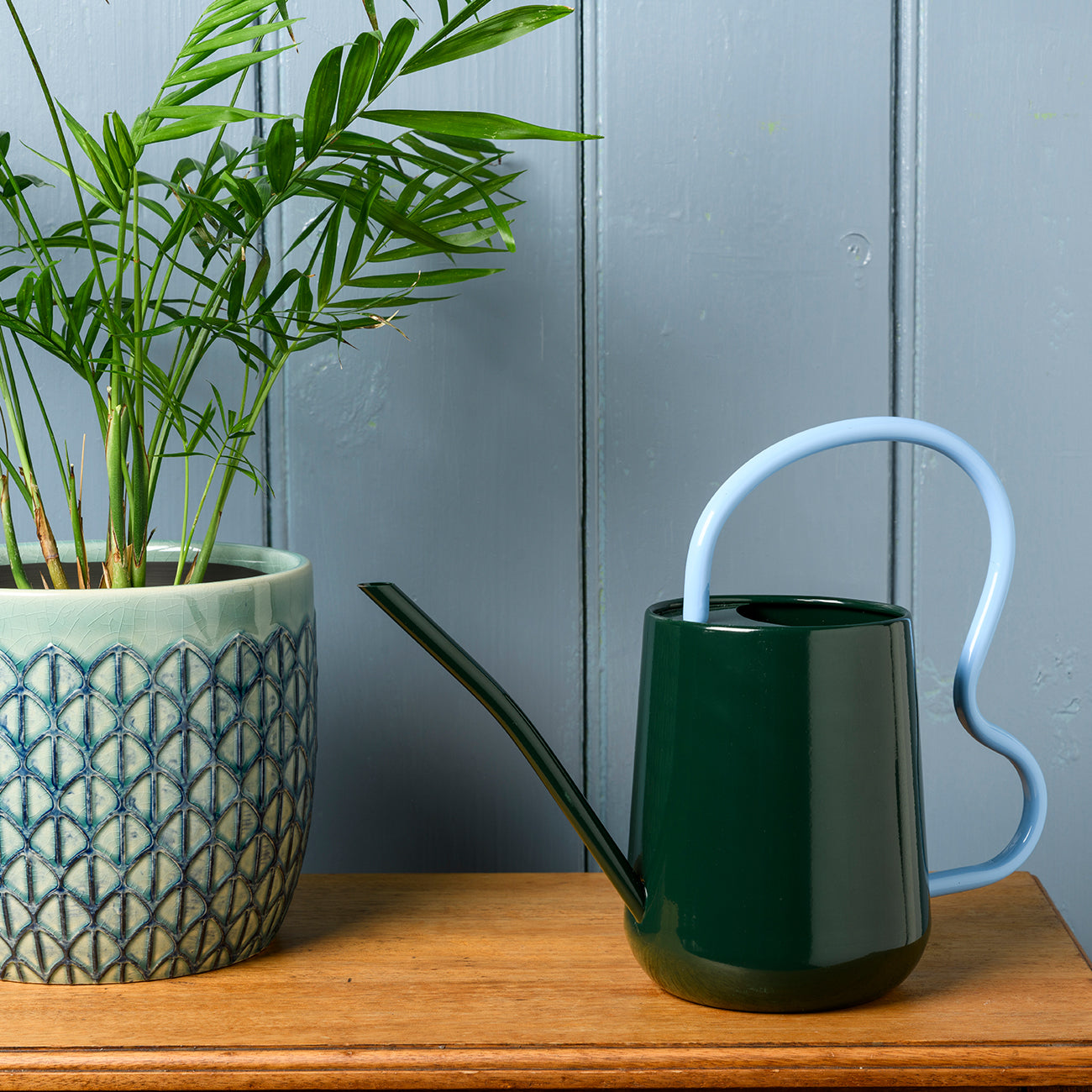 1.2L Scalloped Indoor Watering Can, Heritage Green