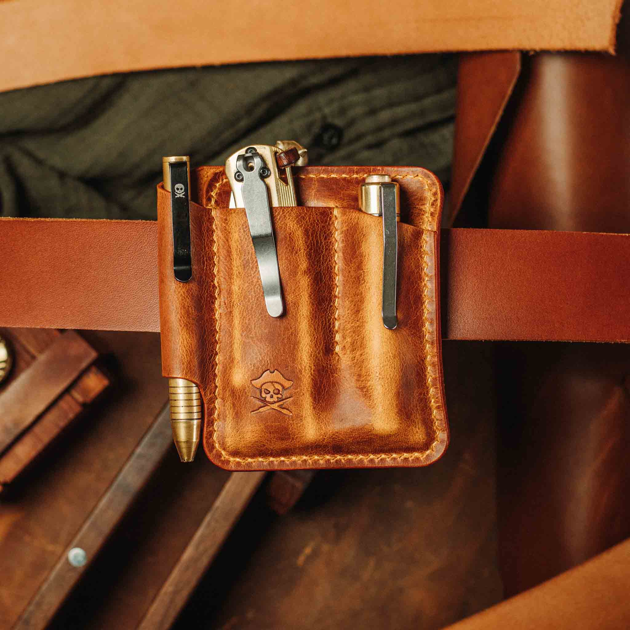Leather EDC Organizer - First Mate v2 | Belt Attachment Carrier