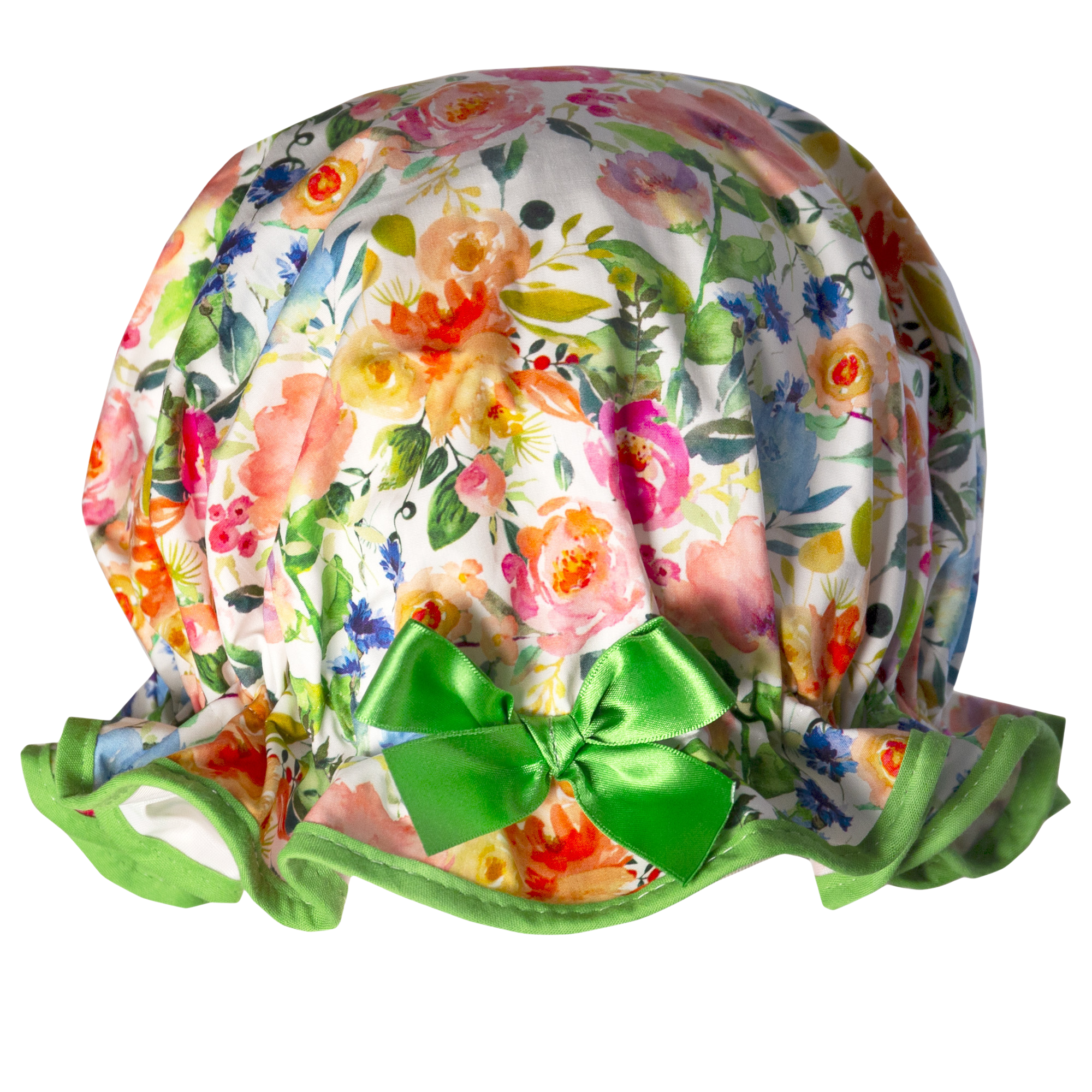 Beautiful Blooms Green Shower Cap