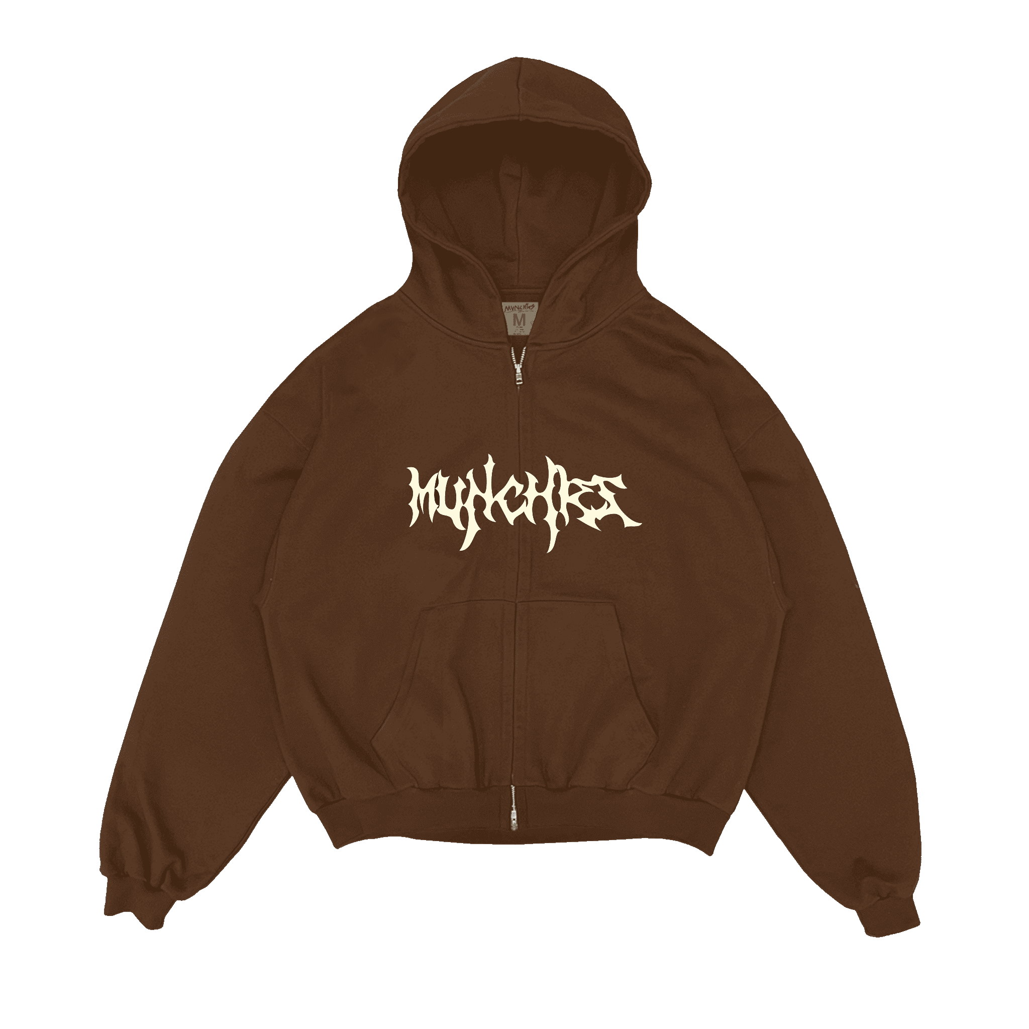 Brown Bat-Wings Zip-Up (cropped)
