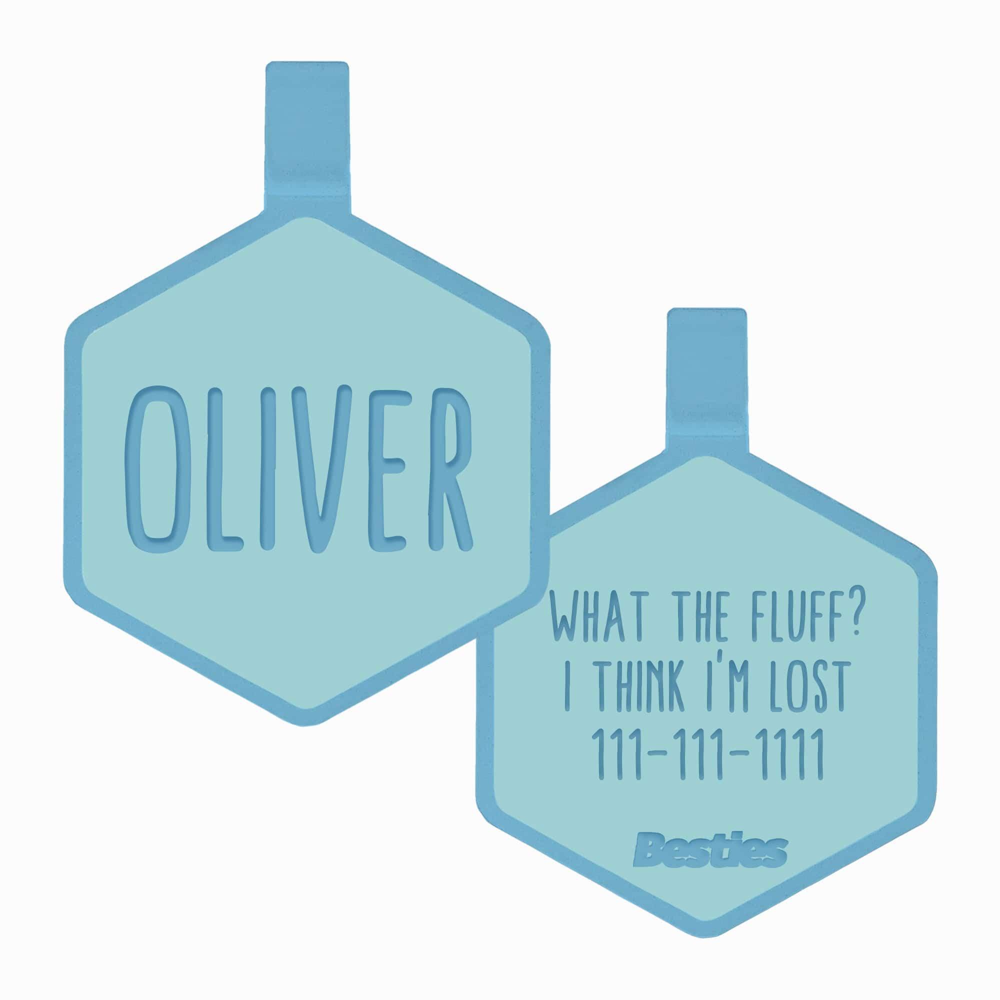 Electric Blue Silicone ID Tag