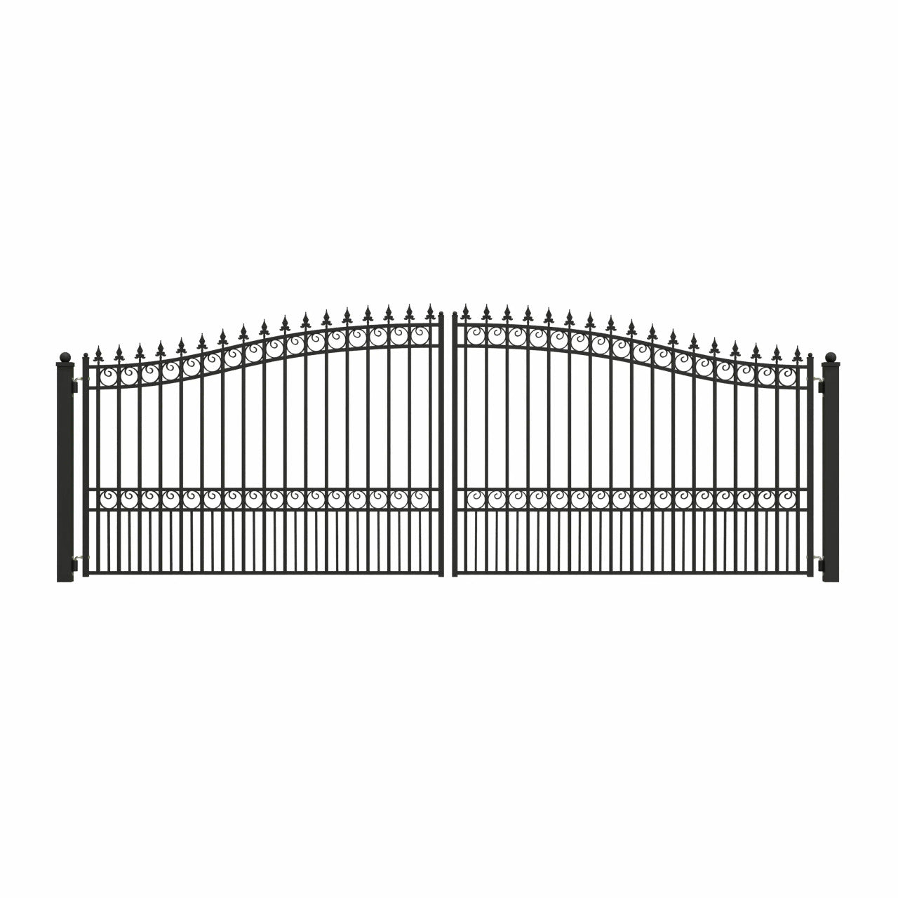 18x6 ft Steel Dual Swing Driveway Gate - LONDON Style