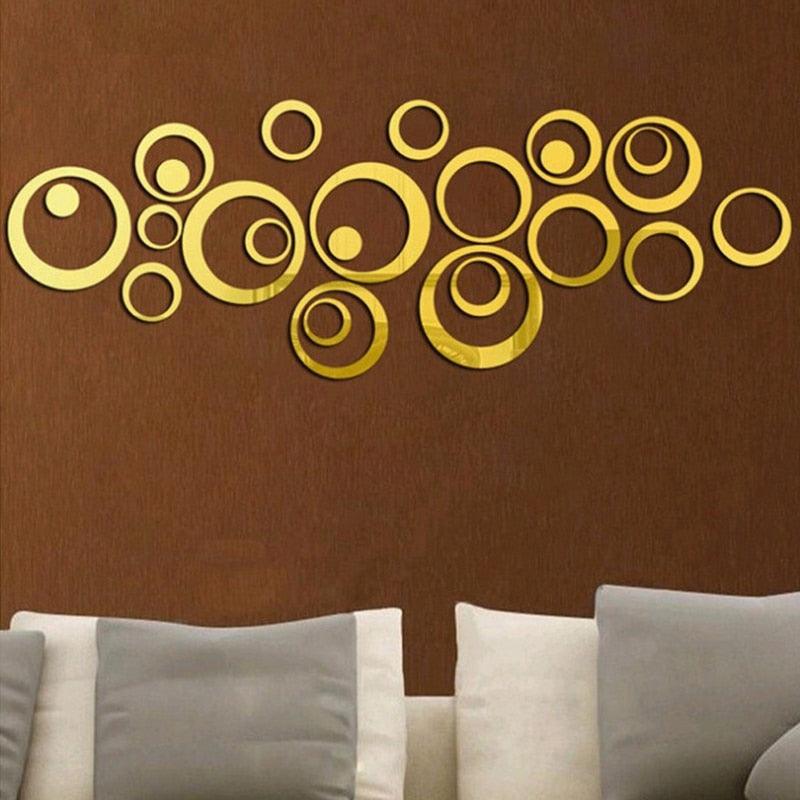 24pcs/lot Acrylic Mirror Surface Wall Stickers For Kids Baby Rooms Home Decor Round Wall Decals DIY Art Mural
