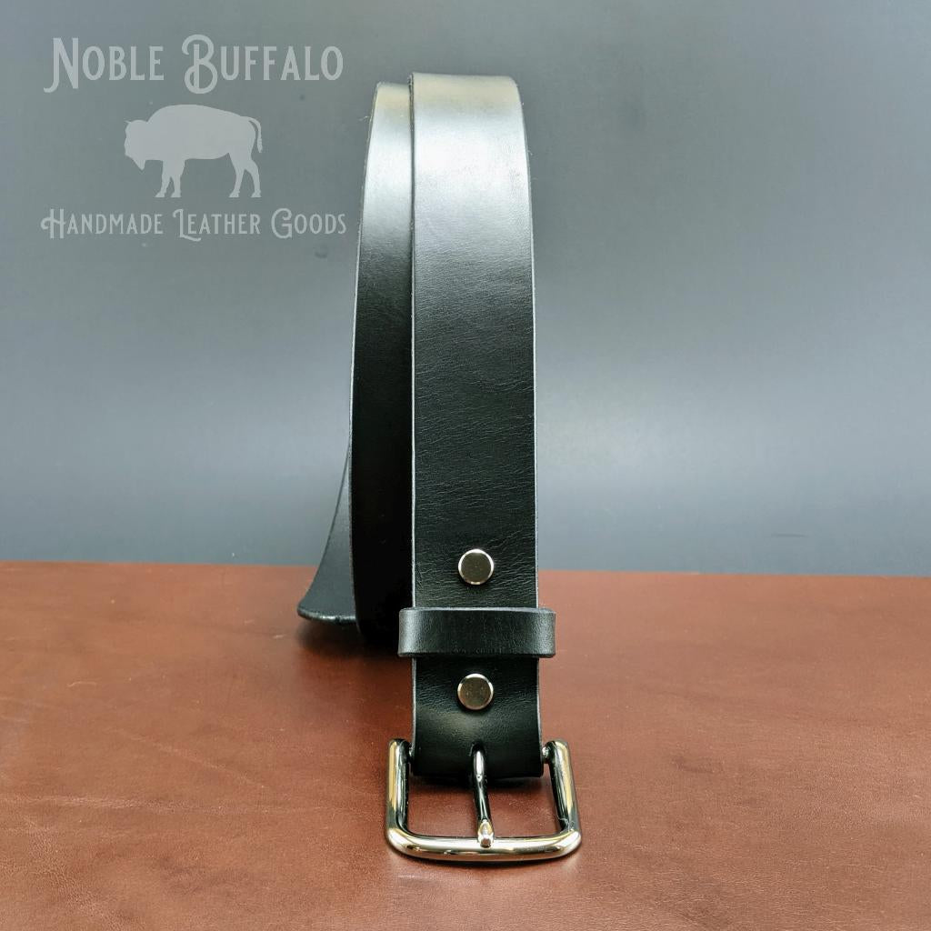 Ebony Black - Classic English Bridle Leather Belt
