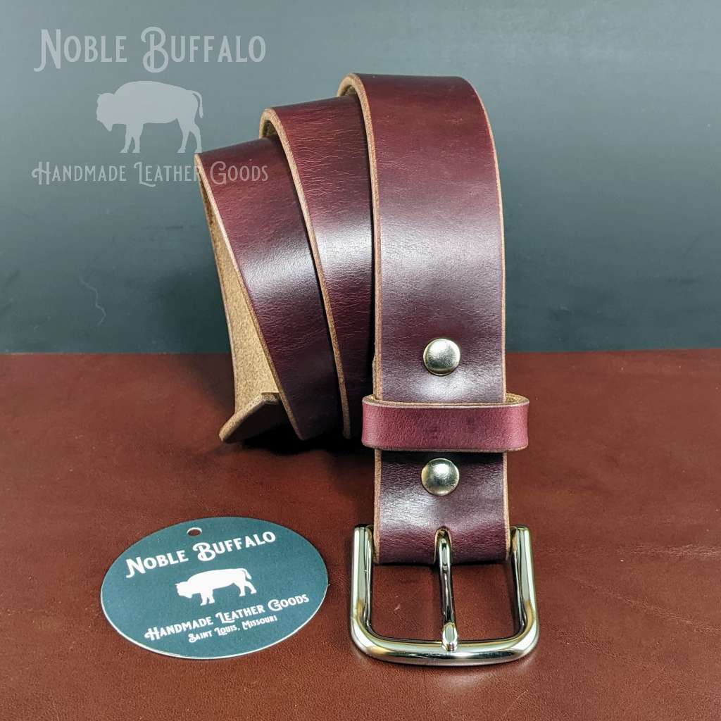 Burgundy - Horween Chromexcel Leather Belt