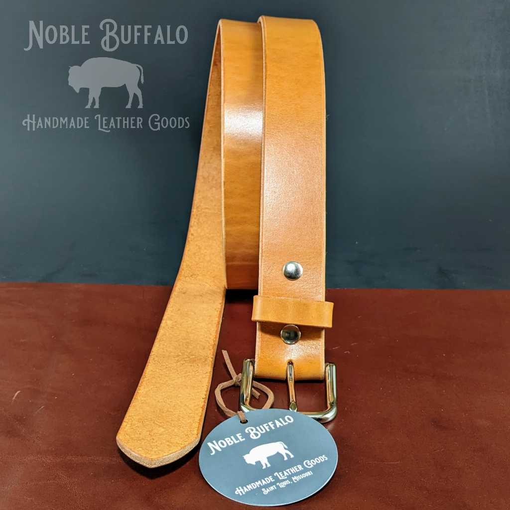 Natural - "The Missouri Belt" - Thick Hermann Oak Leather
