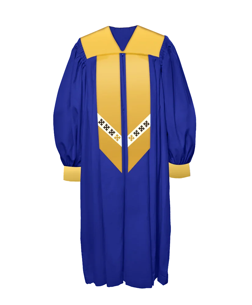 100% Giza Cotton Fabric Contrast Frontal Choir Robe