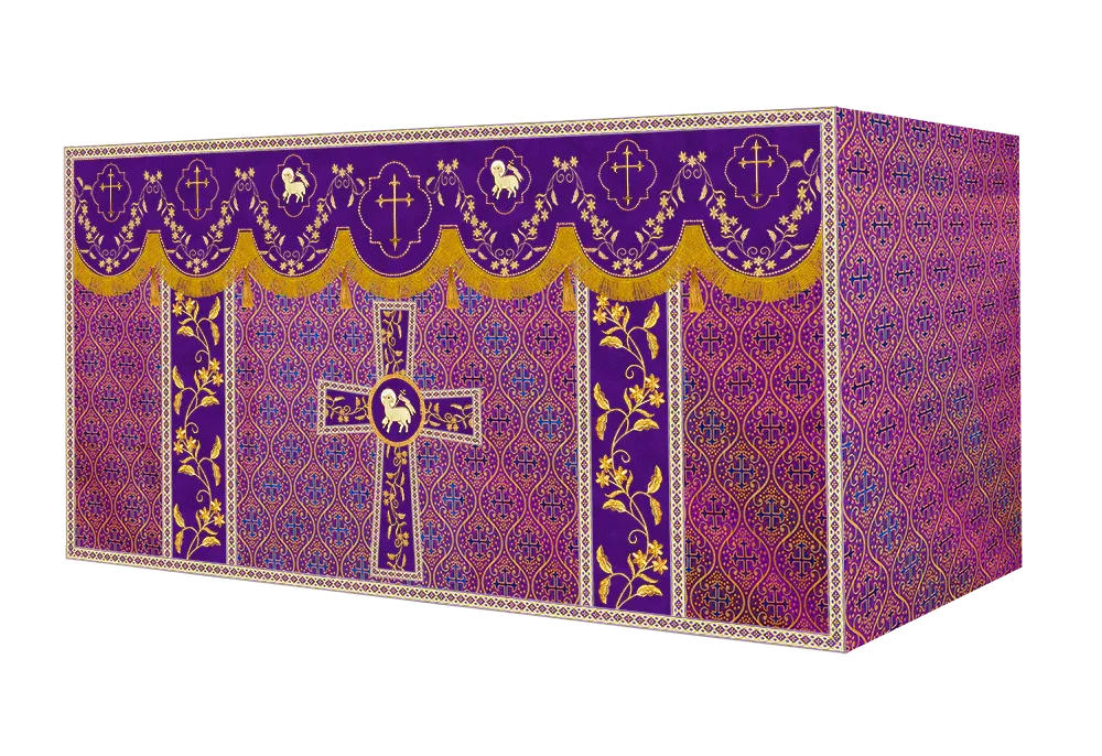 Altar Table Cloth With Floral Embroidery trims