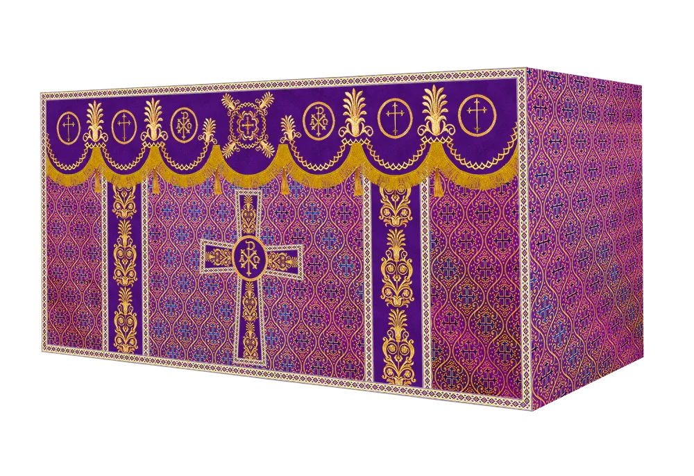 Altar Cloth with Embroidered Motif and Trims
