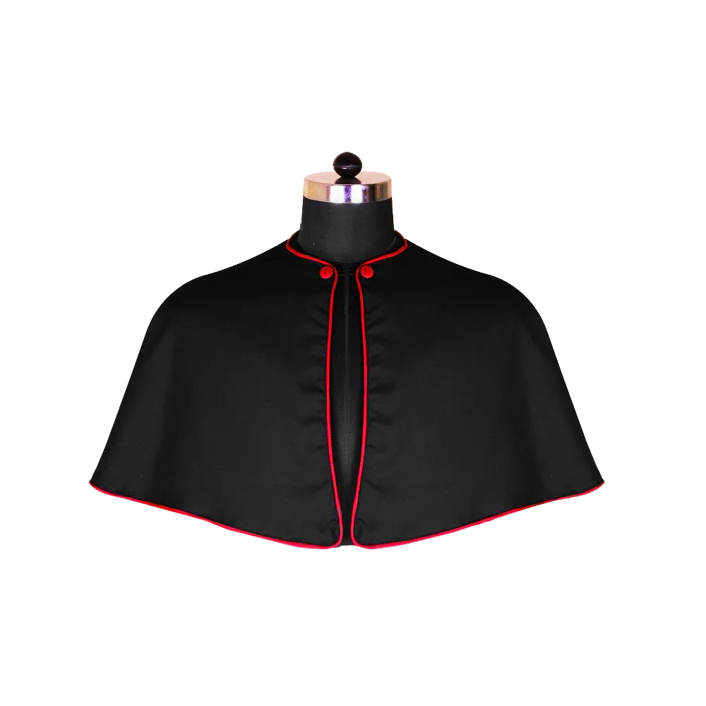 Black Shoulder Cape with Trims