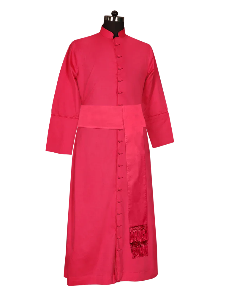 100% Giza Cotton Roman Cassock with Matching Trims