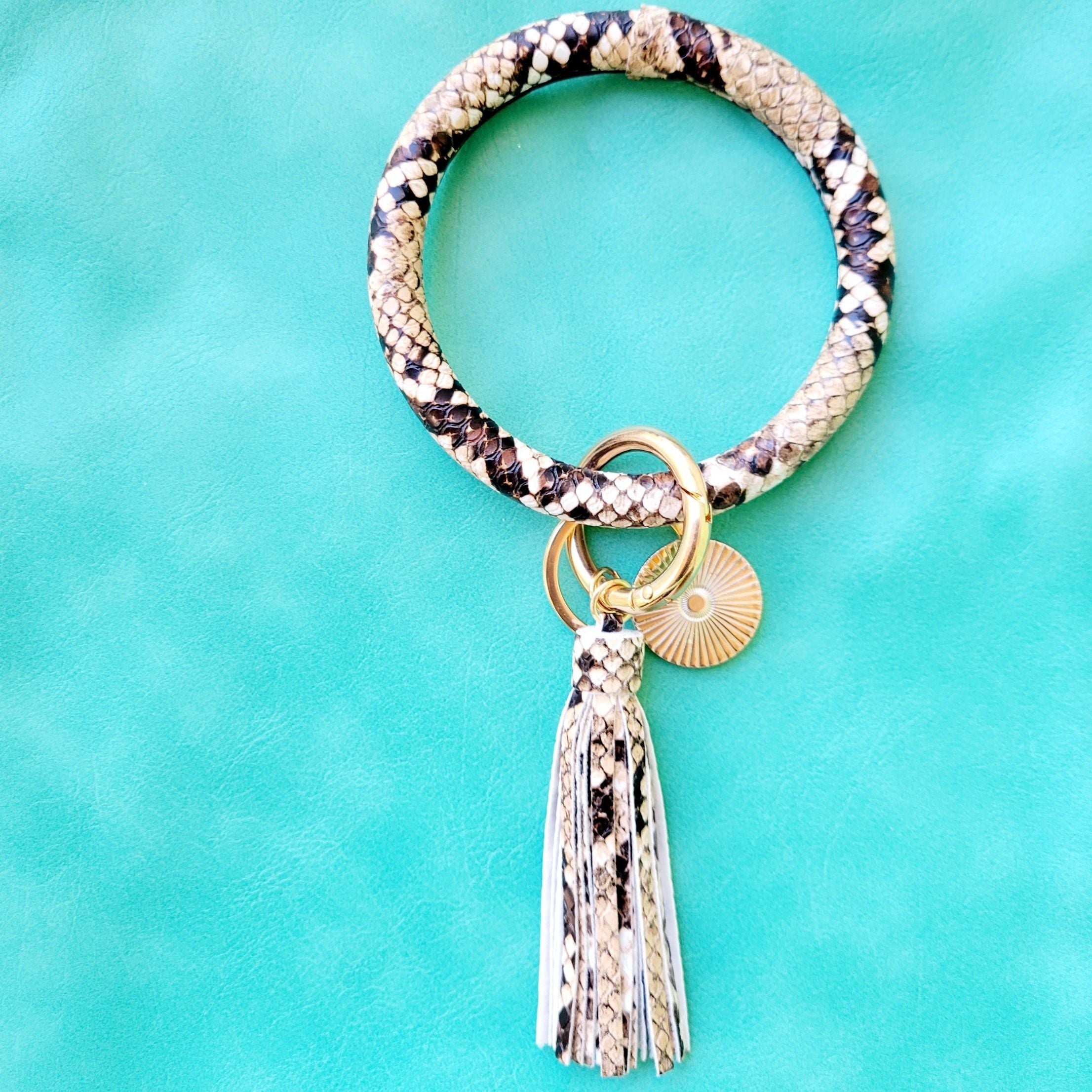 Snakeskin Print Key Ring Bracelet