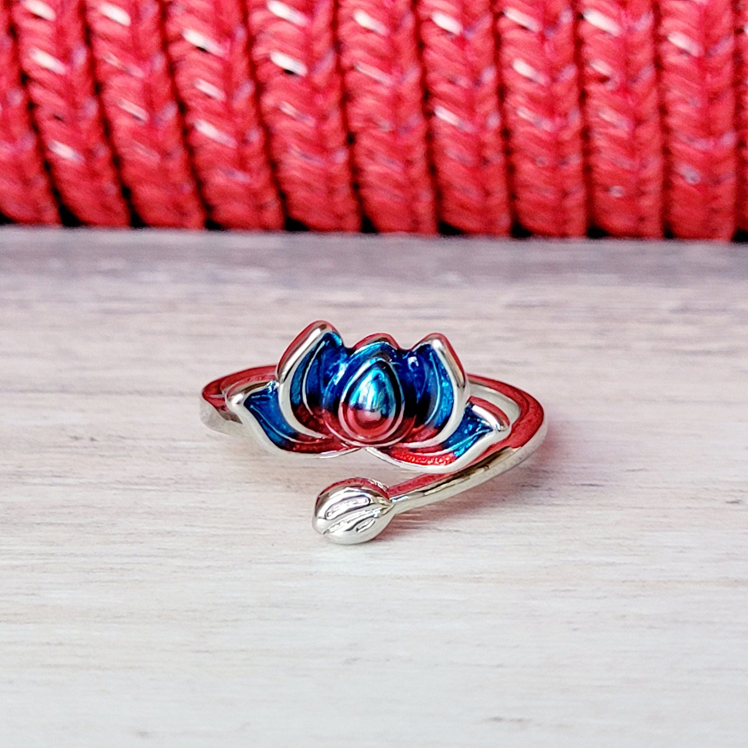 Flower Two-toned Adjustable Sterling Silver Ring