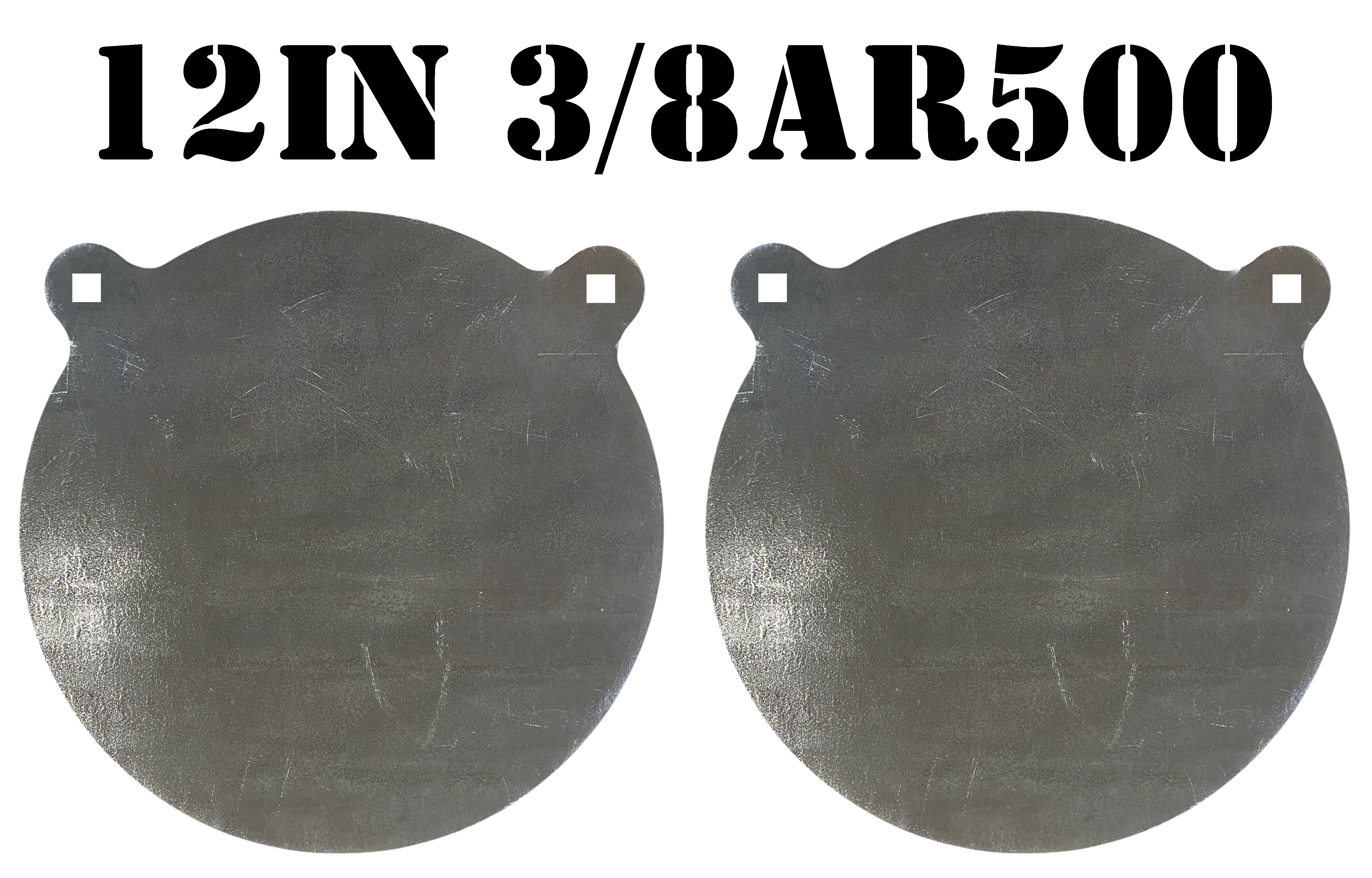 12" 3/8" AR500 2pc Gong Set - Pistol & Rifle Steel Shooting Target Silhouettes (G122EAR500)