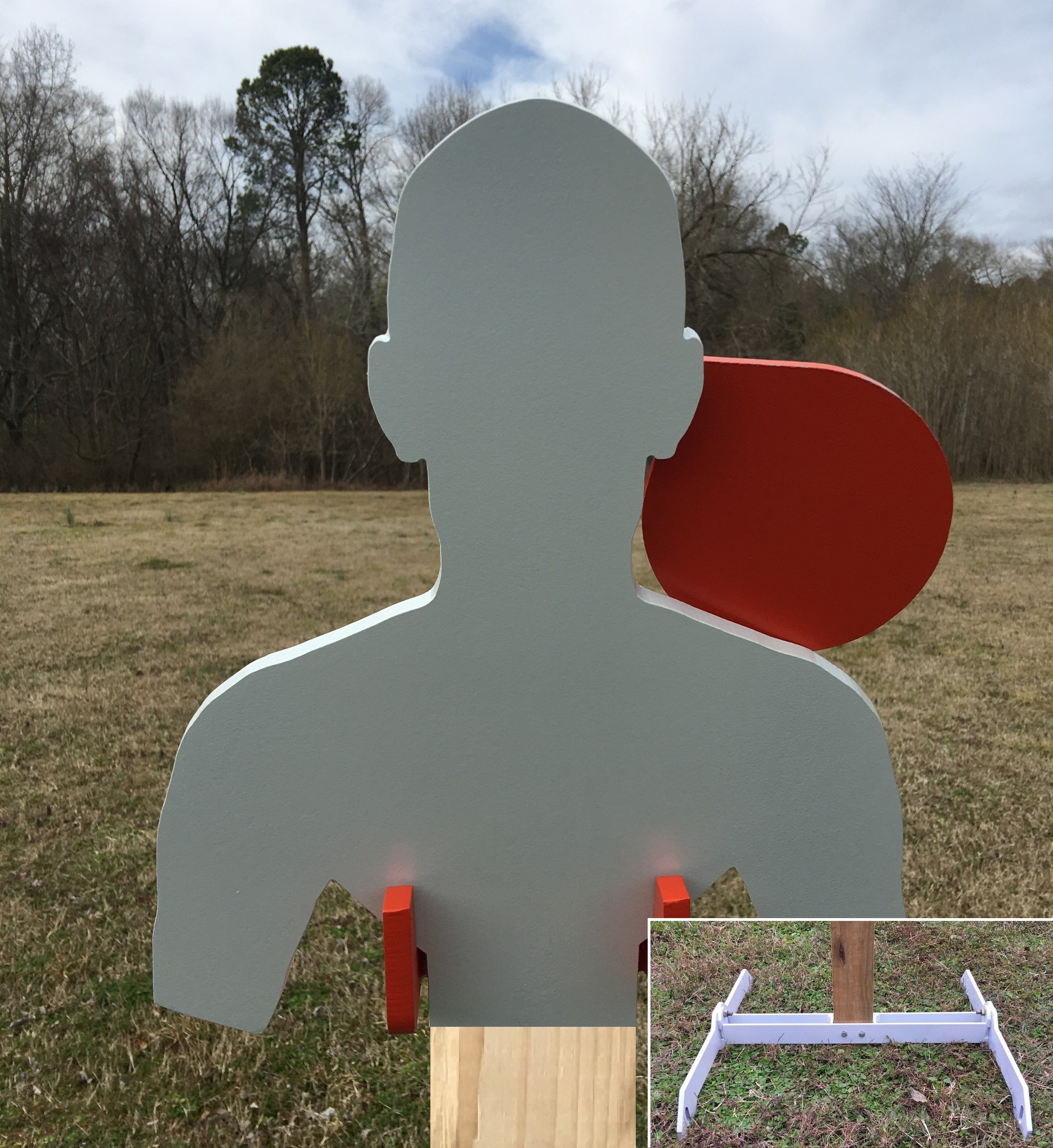 11"x13" 3/8" AR500 Combatant Torso Steel Hostage Reactive Shooting Target w/ 2x4 Mount & Stand (CSHT11x13SM2x4-KIT)