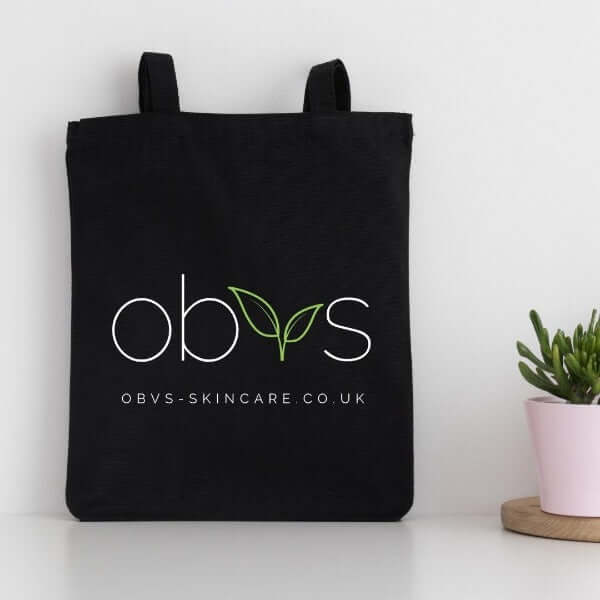 100% Cotton Obvs Skincare Reusable Tote Bag